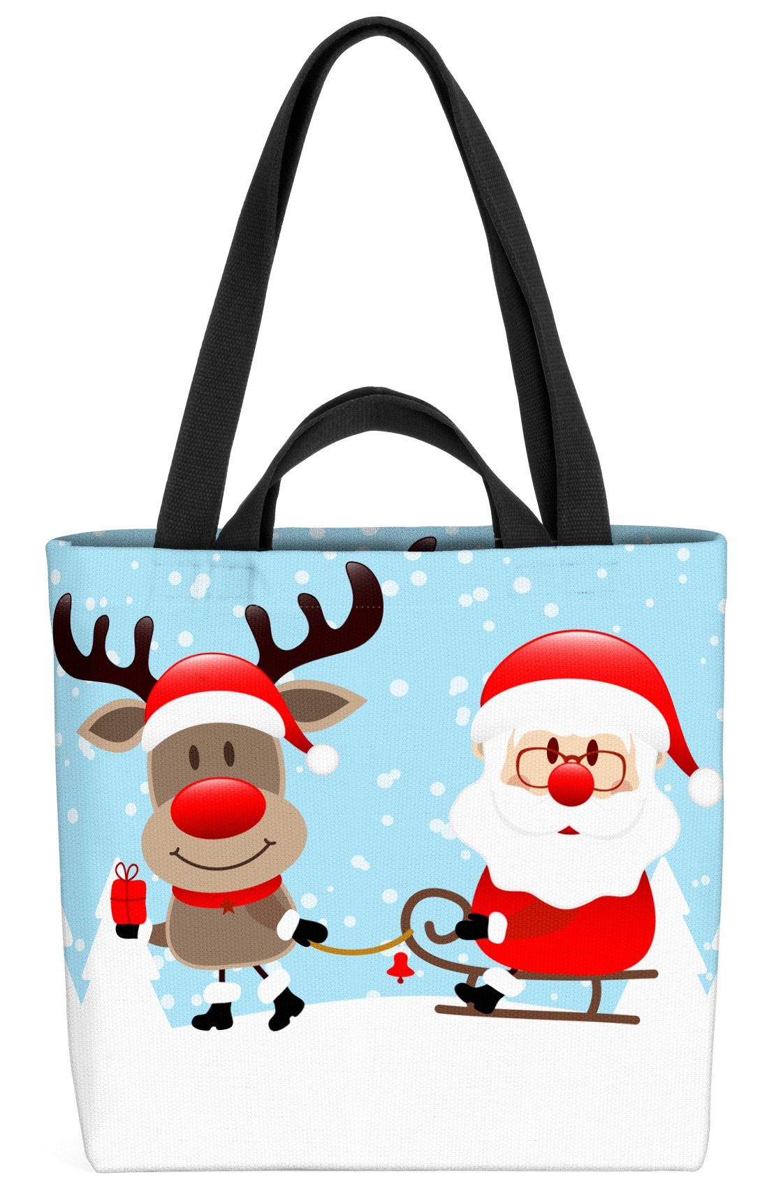 VOID Henkeltasche (1-tlg), Nikolaus Rentier Schlitten Nikolaus Schlitten Rudolf Schneemann Weihn