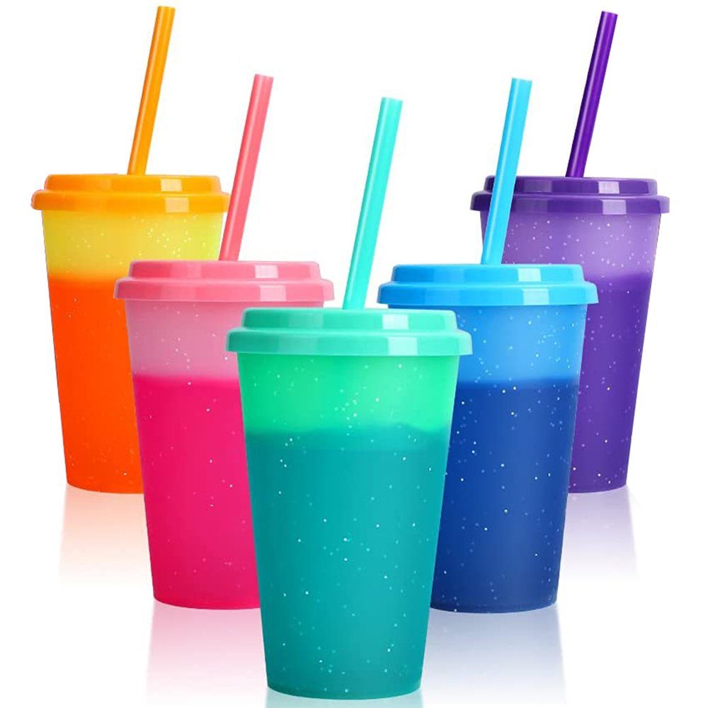iceagle Tasse Becher Tasse Trinkbecher -Farbwechselbecher Mehrweg Plastikbecher, Farbe verändert sich bei unterschiedlichen Temperaturen