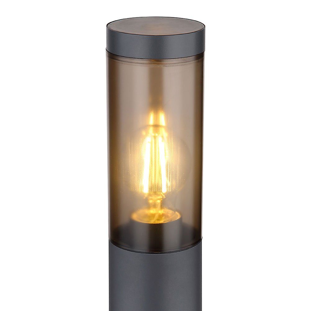Leuchtmittel Außenlampe Globo LED Sockelleuchte Fernbedienung Standleuchte Farbwechsel, Außen-Stehlampe, rauch RGB inklusive, LED Warmweiß,