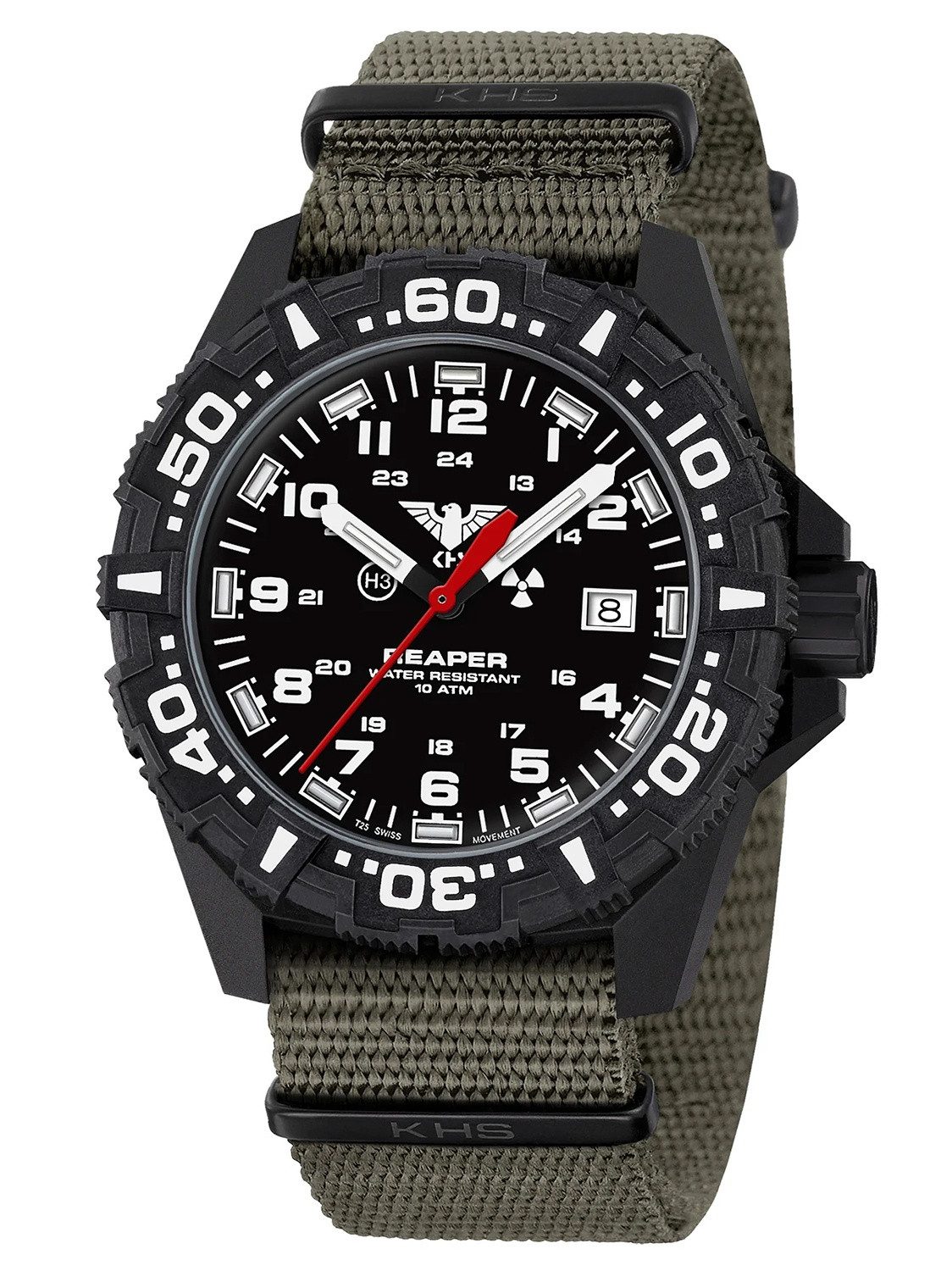 KHS Schweizer Uhr Reaper MKII Olivgrün/Schwarz