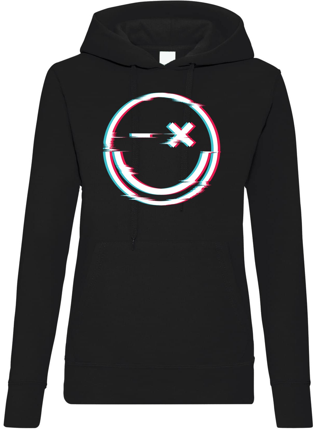 Kapuzenpullover Smile Glitch Damen Hoodie Pullover