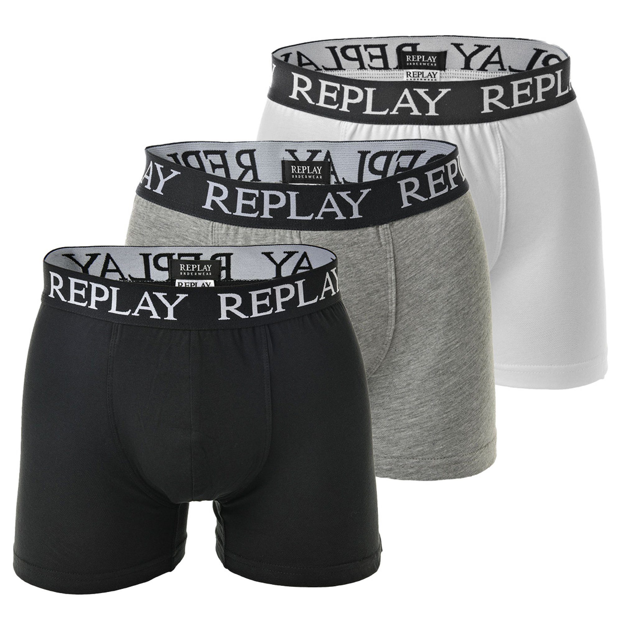 Replay Boxer Herren Boxershort 3er Pack Baumwollmischung (Packung, 3er Pack günstig online kaufen