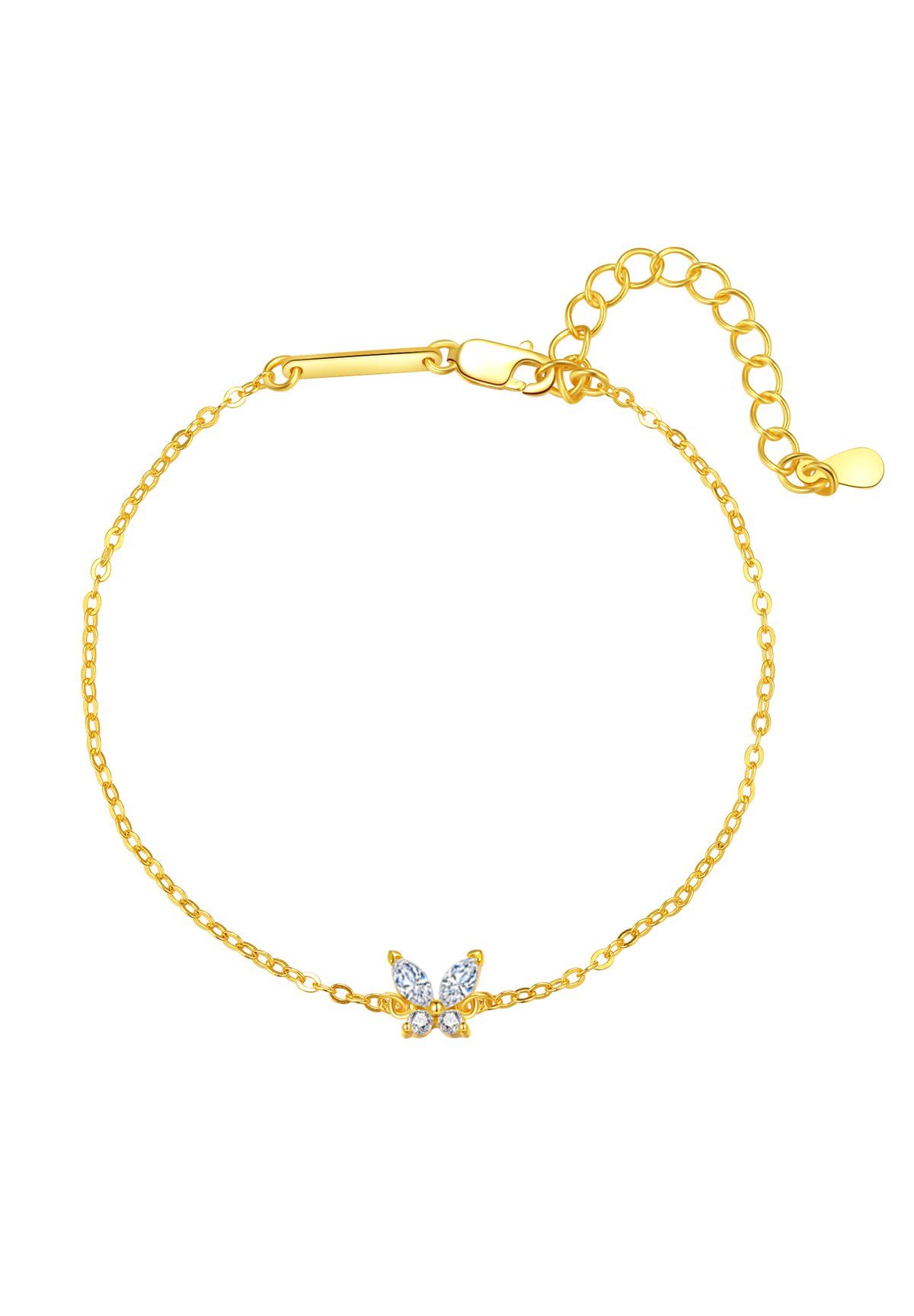 Hey Happiness Silberarmband Schmetterling Kristalle Charm, günstig online kaufen