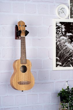 ORTEGA Guitars Gitarrenständer Wandhalterung für Gitarre/Ukulele, Naturholzkorpus
