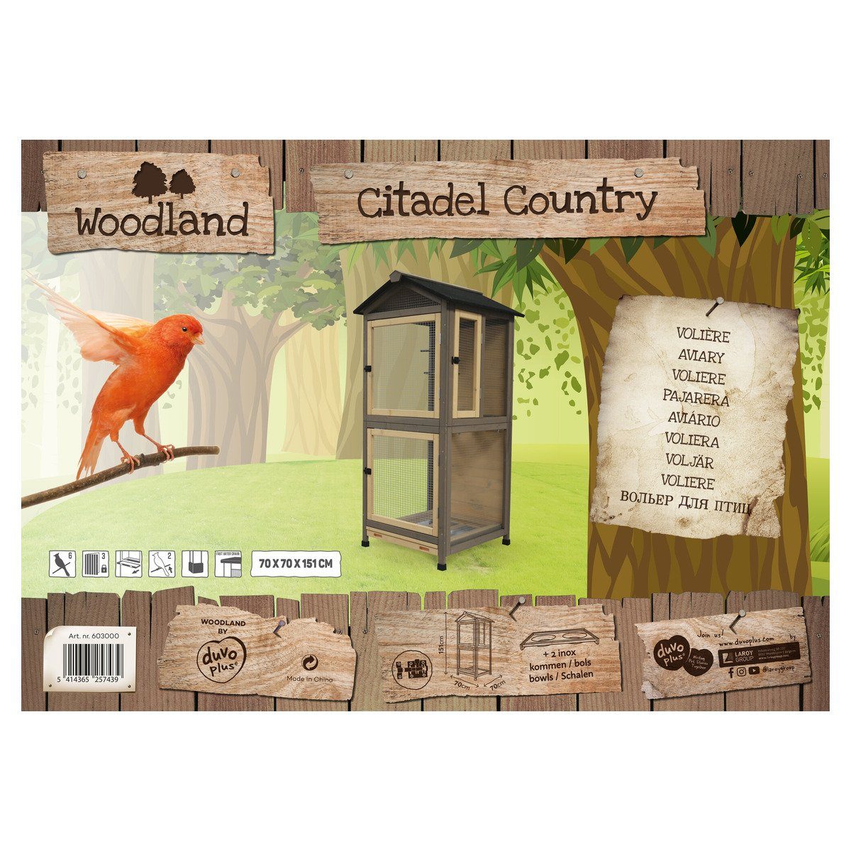 DUVO+ Voliere Vogelhaus Woodland Citadel Country günstig online kaufen