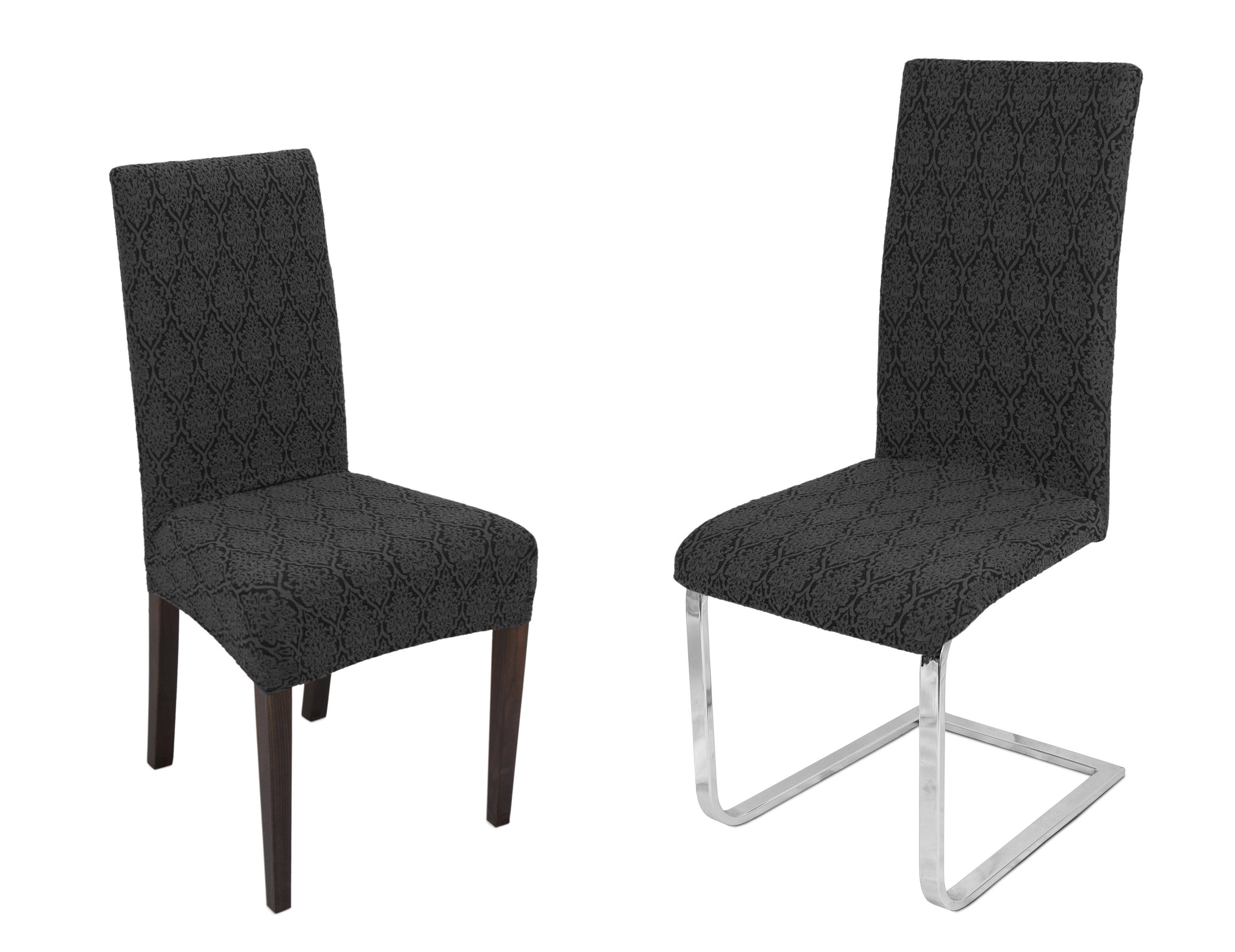 Beautex Stuhlhusse Barock Stuhlhusse, elastische Stretch Husse Bi-Elastic Überwurf