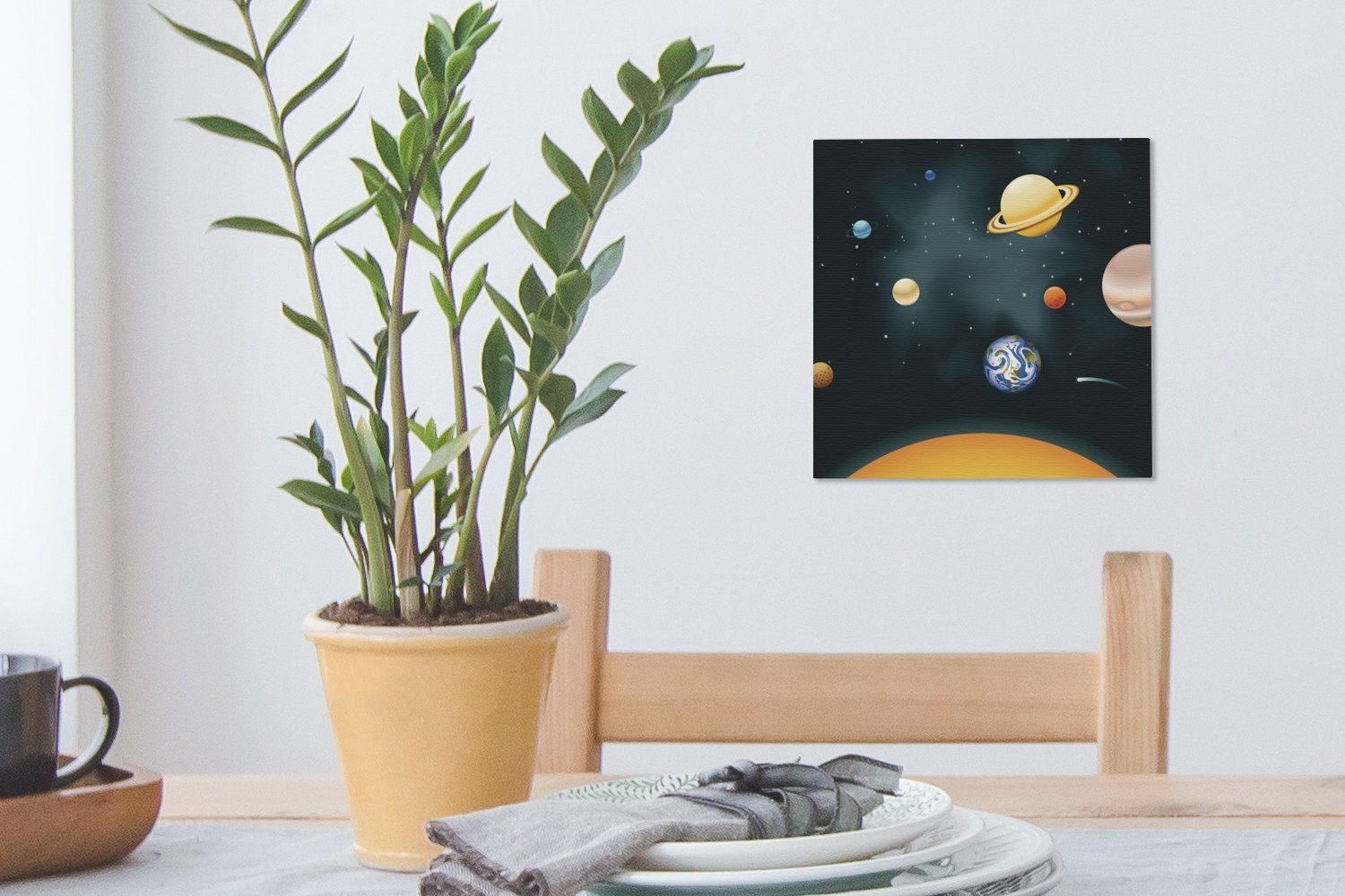 OneMillionCanvasses® Leinwandbild Eine Illustration Sonnensystems St), für des (1 unserem Schlafzimmer Bilder Planeten, Wohnzimmer mit Leinwand