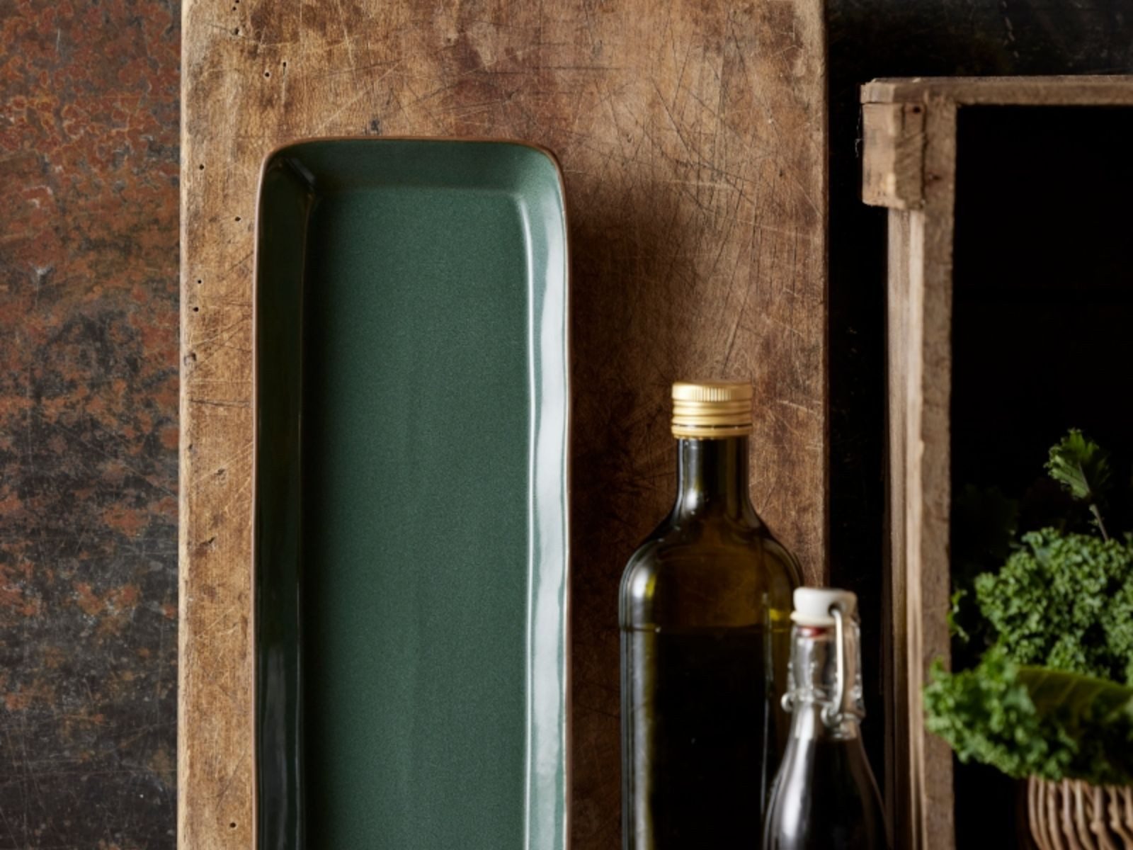 Bitz Servierplatte Servierplatte Wood/Forest 38 x 14 cm, Steinzeug, (Platten), Servierplatte rechteckig Wood 38 x 14 cm Wood/Forest