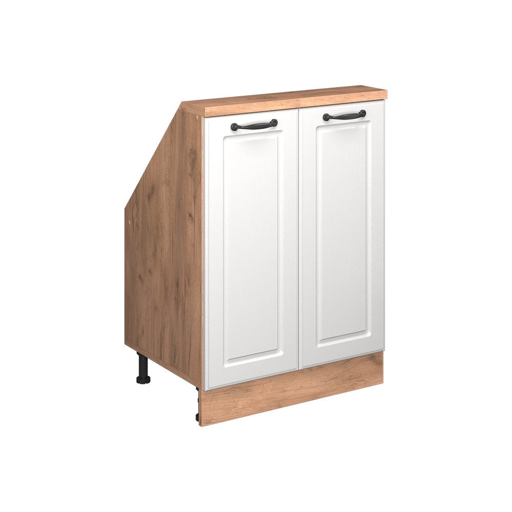 Vicco Unterschrank R-Line, Weiß Landhaus/Goldkraft Eiche, günstig online kaufen