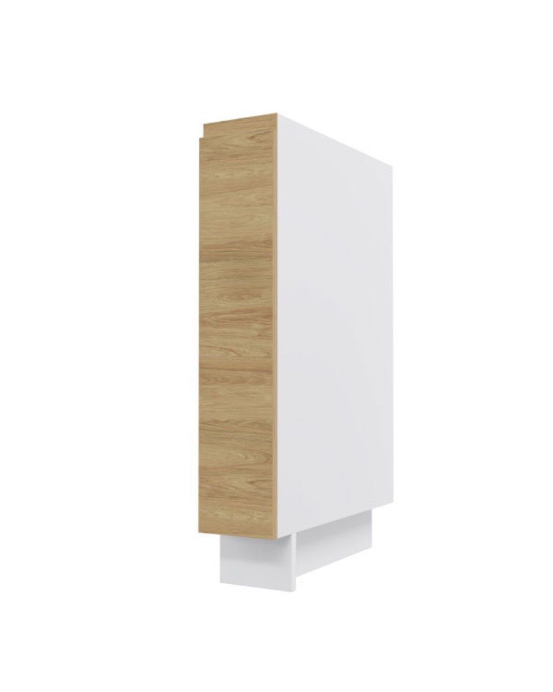 Feldmann-Wohnen Unterschrank Arezzo (1-St) 15x50x82cm grifflos weiß - Vicenca Eiche (AZ-D15/cargo)
