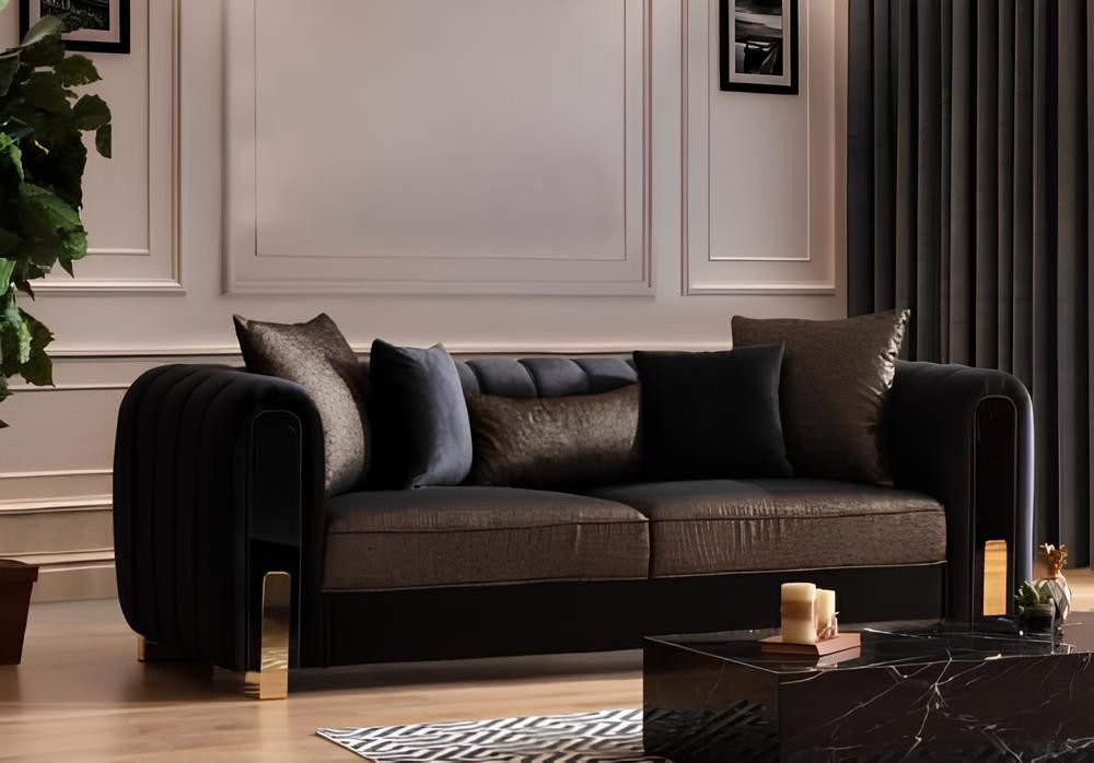 JVmoebel 3-Sitzer Luxuriöse 3-Sitzer Couch im Medusa Design für elegantes Wohnen, Made in Europa