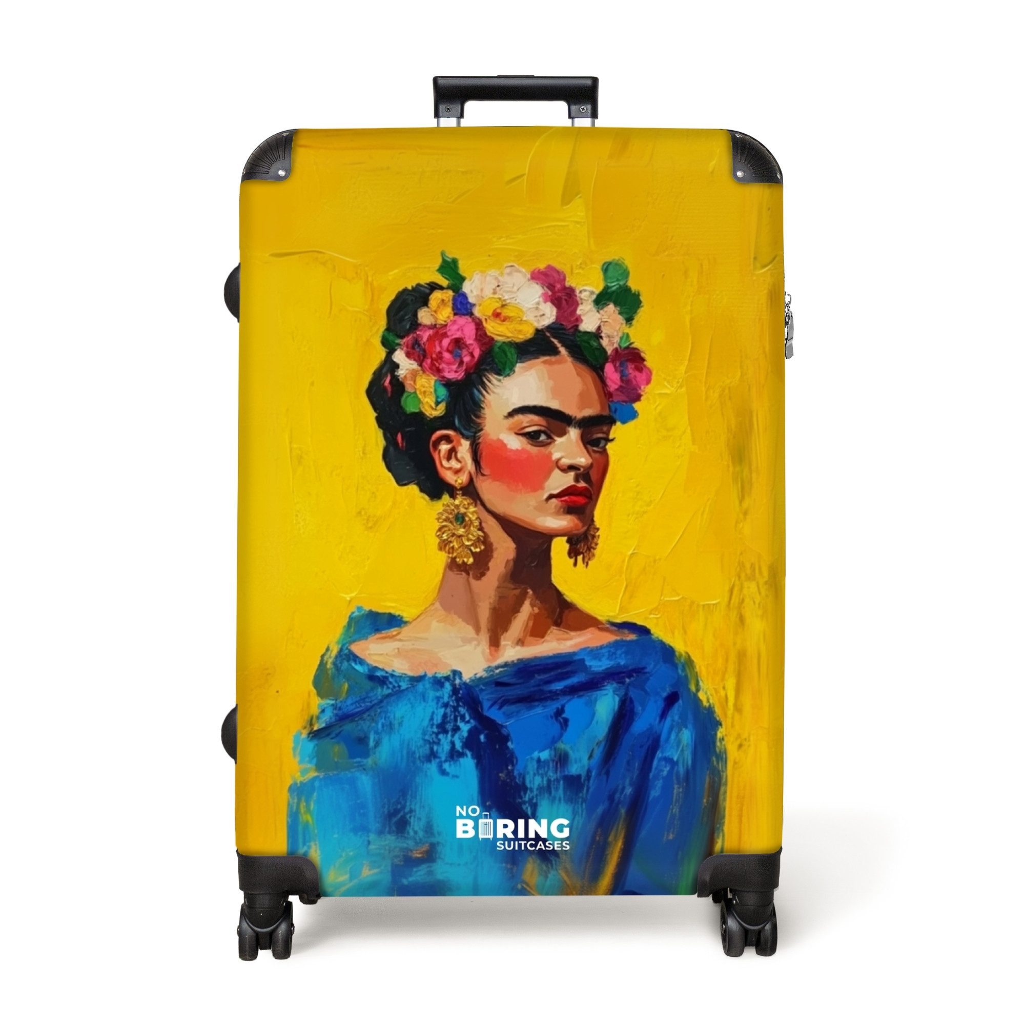 NoBoringSuitcases.com© Hartschalen-Trolley Frau mit Blumengirlande auf günstig online kaufen