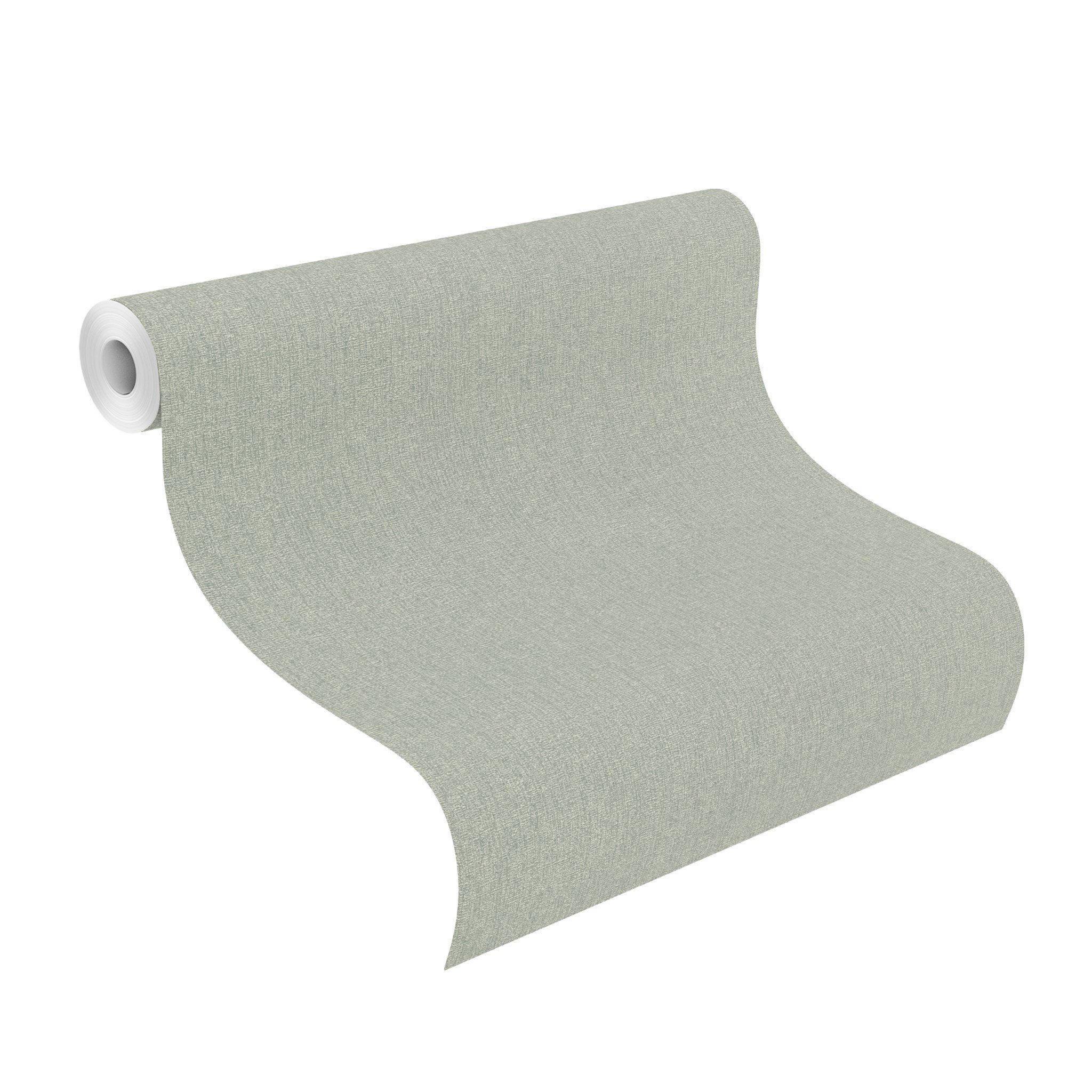 Rasch Vliestapete mit Stoffoptik in hellem Grün - my moments, strukturiert, einfarbig, uni, Leinenoptik, Strukturmuster, unifarben, Ton-in-Ton, (1 Rolle, 1 St), textile Struktur