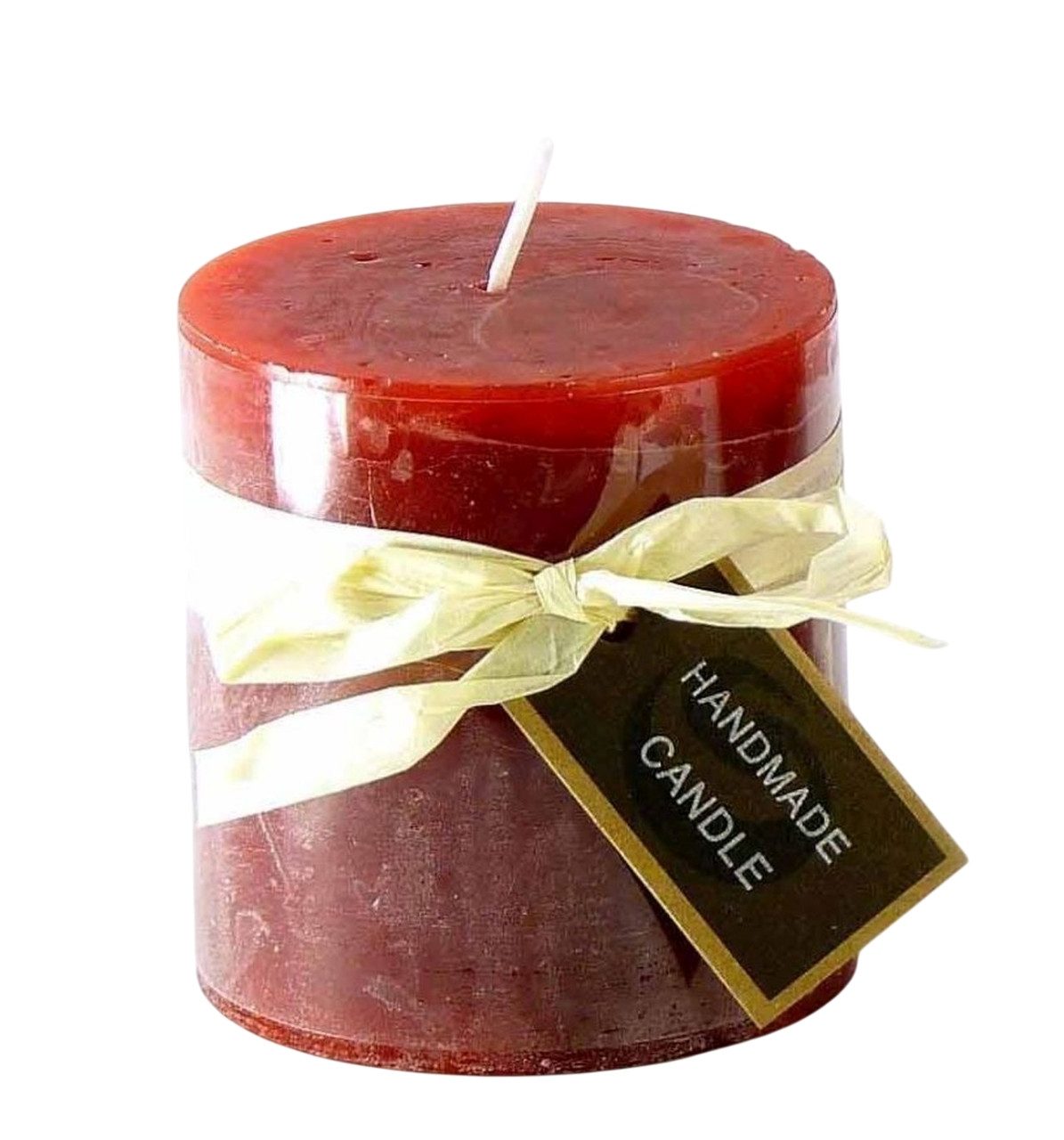 Small-Preis Stumpenkerze Premium Rustic Colors Dunkelrot Rubinrot 7x7 cm (1-tlg), Echtwachskerze mit langer Brenndauer