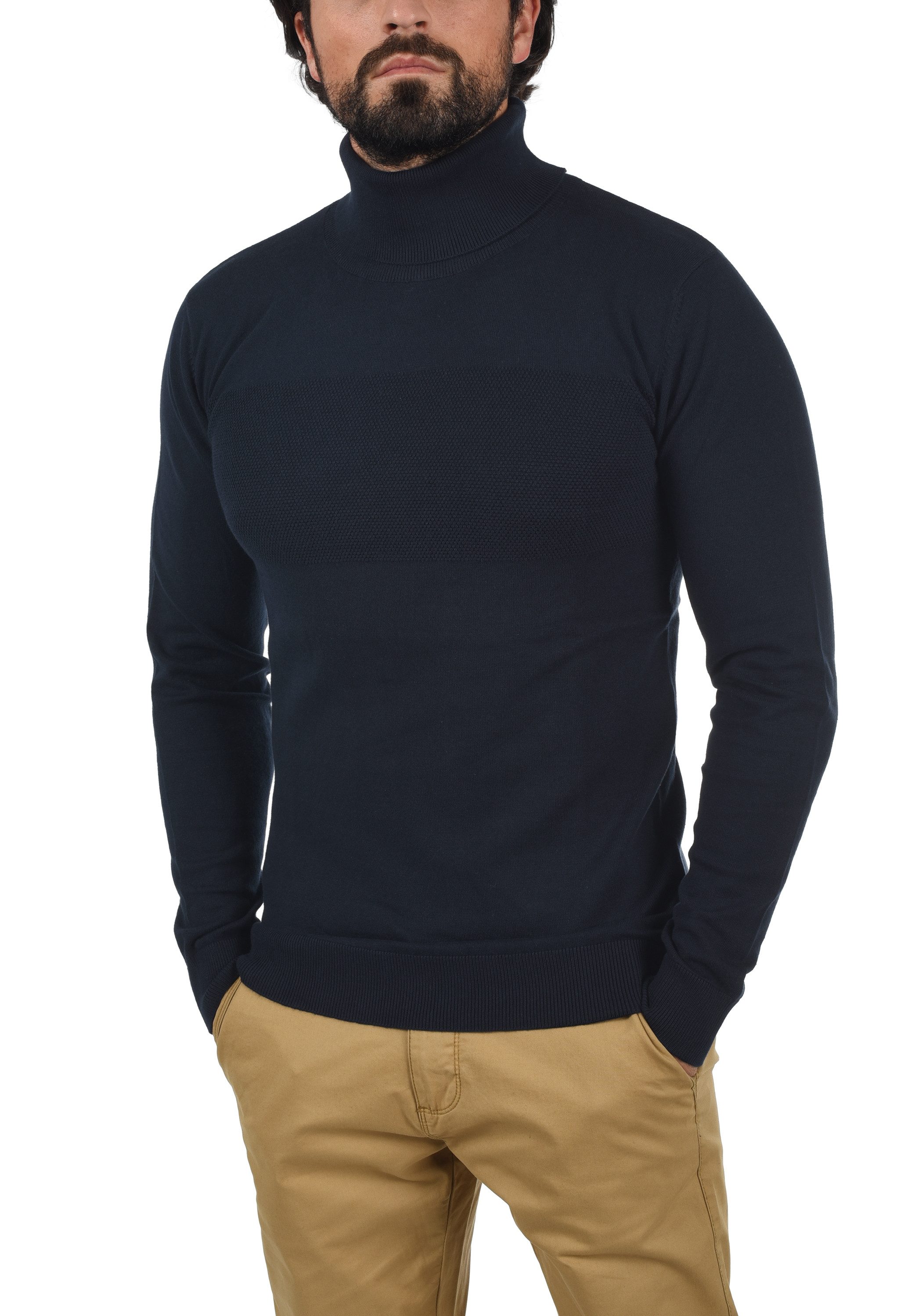 Indicode Rollkragenpullover IDErnetto Rollkragenpulli mit abgesetztem Stric günstig online kaufen