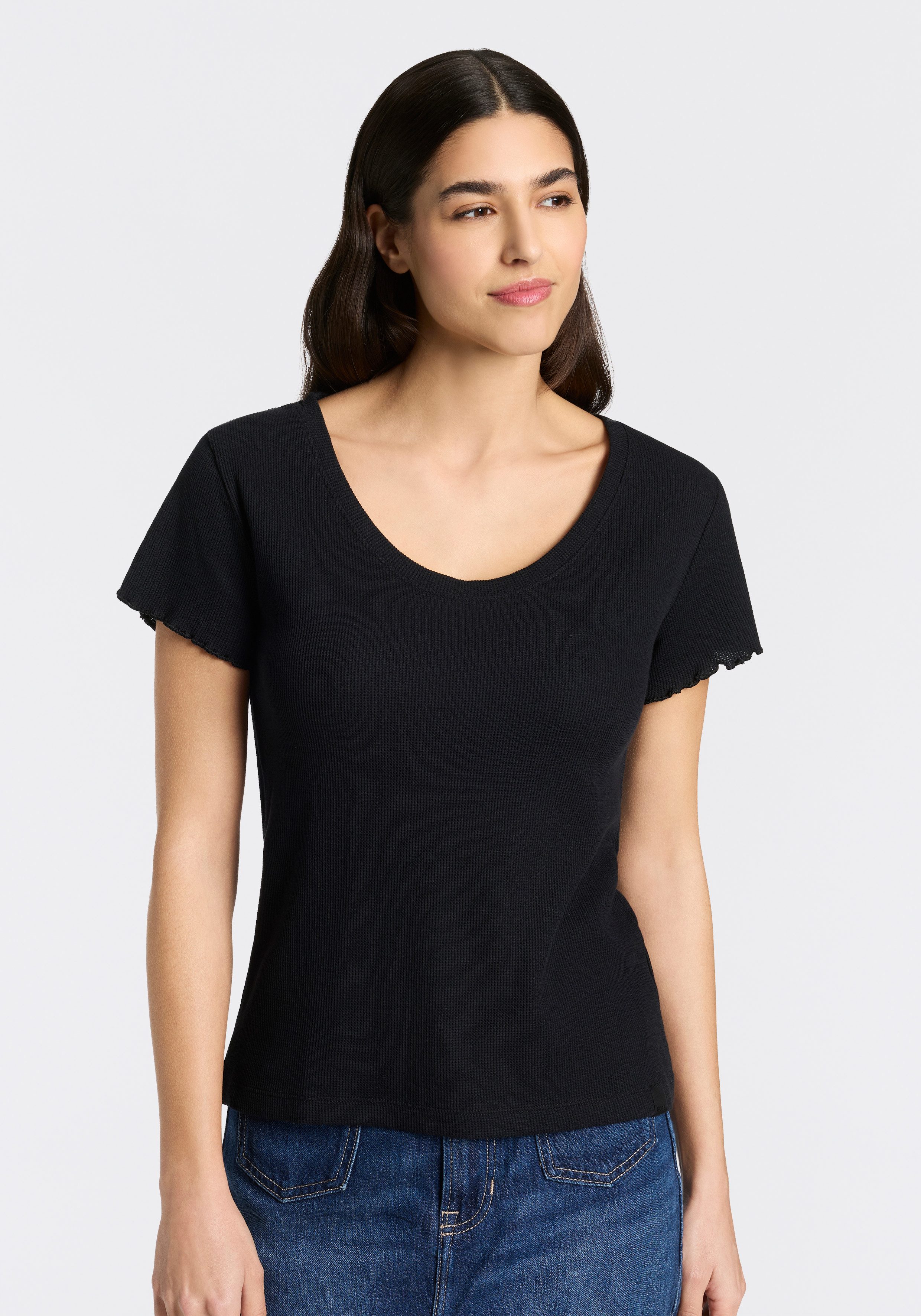 BOSS Pyjamaoberteil Cosy Waffle_T-Shirt aus Baumwoll-Mix mit Waffelstruktur