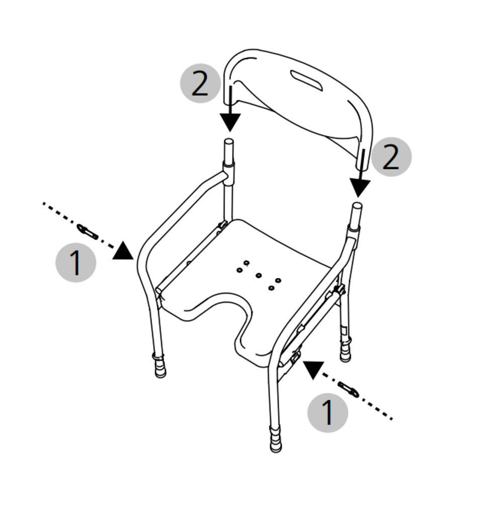 Dietz Group Duschstuhl Duschstuhl 9400-A, faltbar, Rutschfester und Höhenverstellbarer Duschstuhl