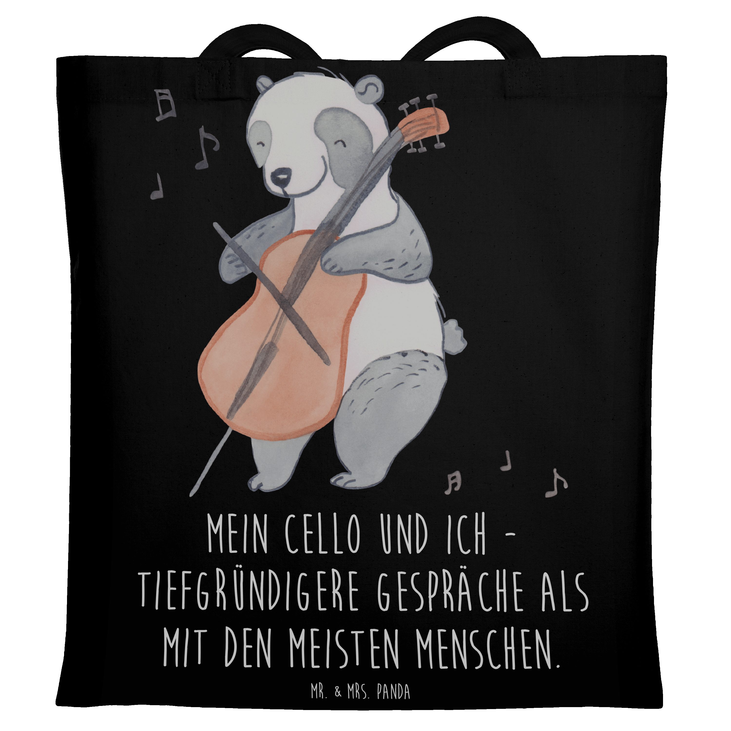 Mr. & Mrs. Panda Tragetasche Mein Cello und ich - tiefgründigere Gespräche als mit den meisten Men (1-tlg), Lange Tragegriffe