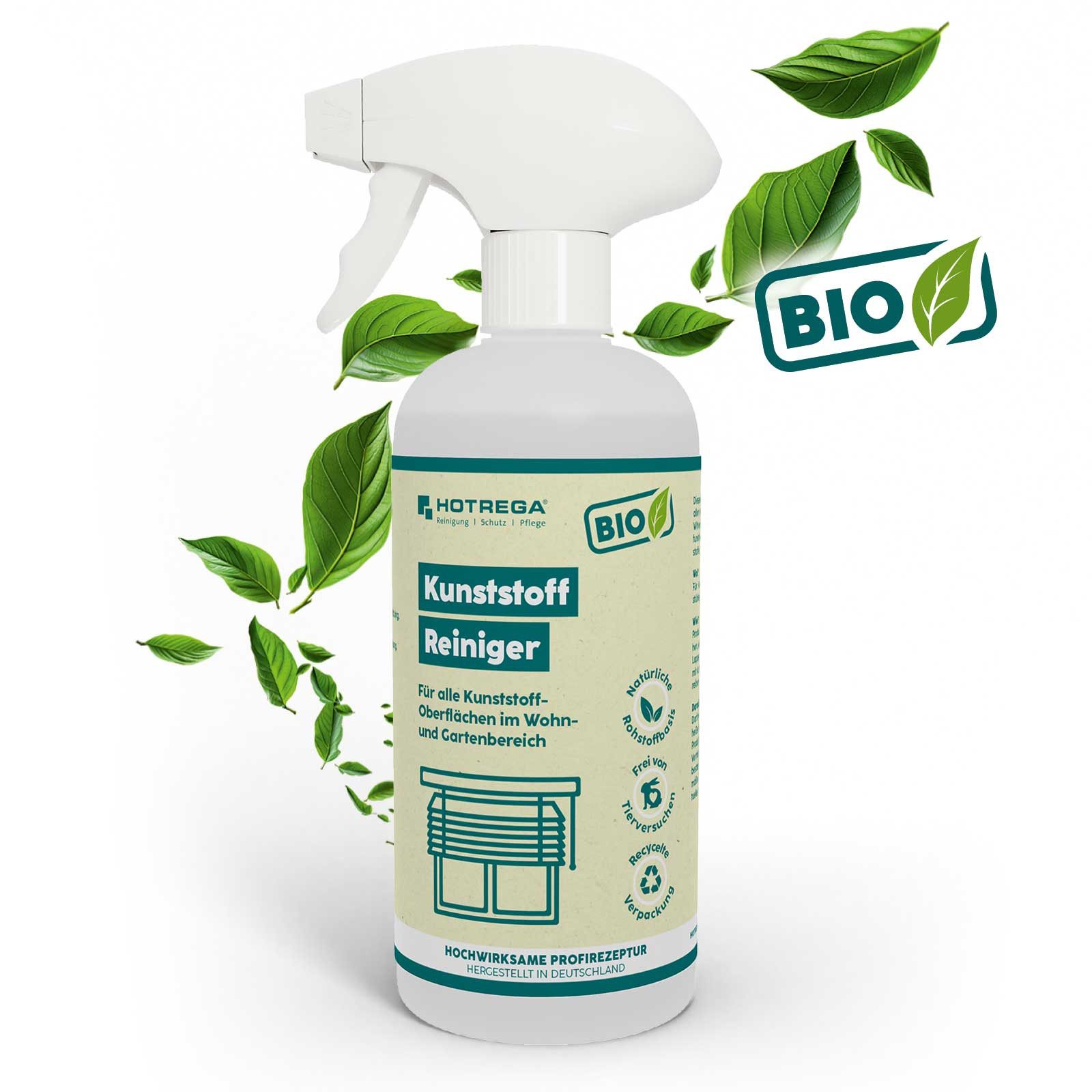 HOTREGA® BIO Kunststoff Reiniger 500ml Kunststoffreiniger (Bioreiniger, Kunststofffensterreiniger, Möbelreiniger)