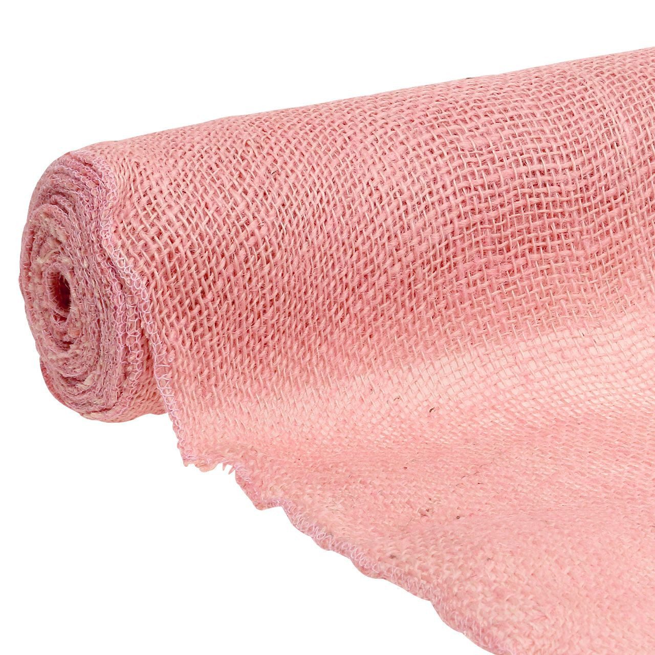 Florists Products Tischläufer Tischband Jute Rosa 50cm x 9,10m - Vintage Tischläufer für