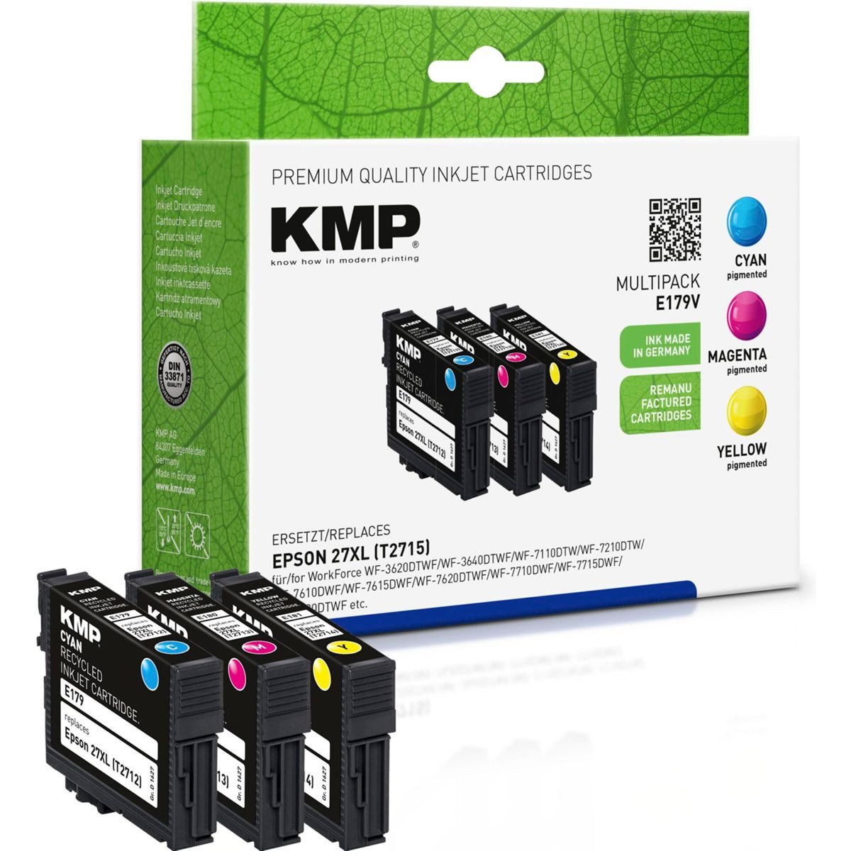 KMP E179V Multipack C/M/Y kompatibel mit Epson T 2715 Tintenpatrone