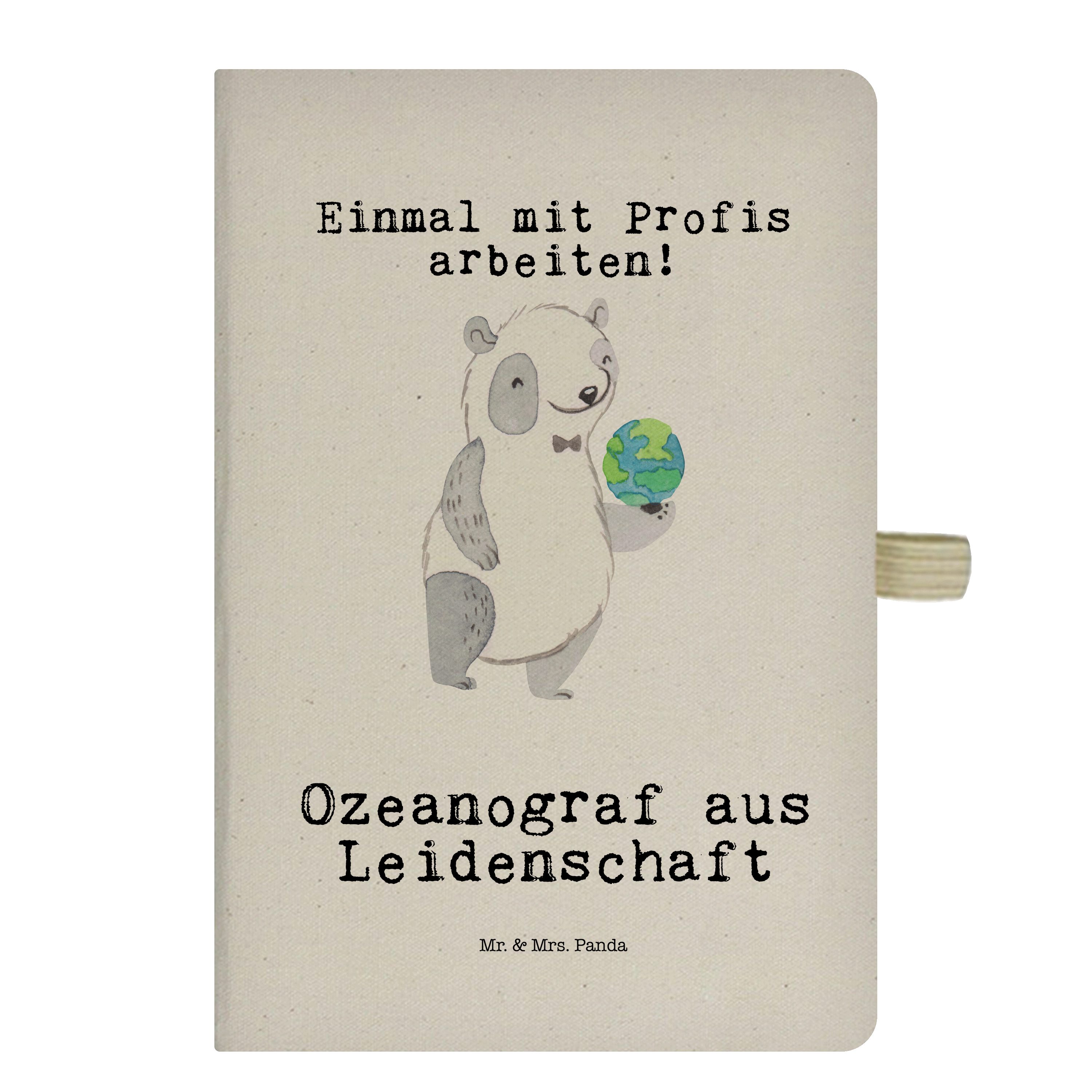 Mr. & Mrs. Panda Notizbuch Ozeanograf aus Leidenschaft - Transparent - Geschenk, Adressbuch, Jub Mr. & Mrs. Panda