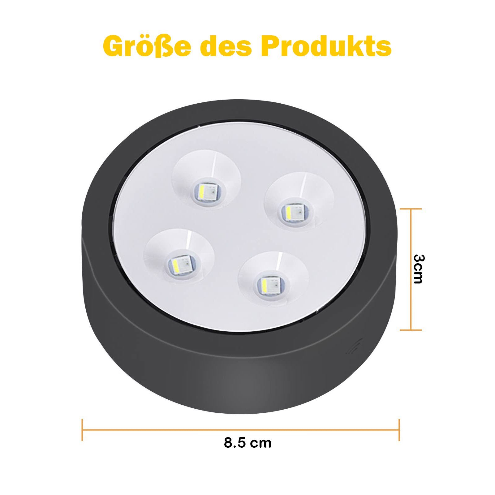 13 Batterielampe, Schwarz RGB Farben, Dimmbar Küche Nachtlicht Sunicol Spot, mit Fernsteuerung, LED Glasboden Touch Unterbauleuchte Schrank Sensor Vitrinenbeleuchtung