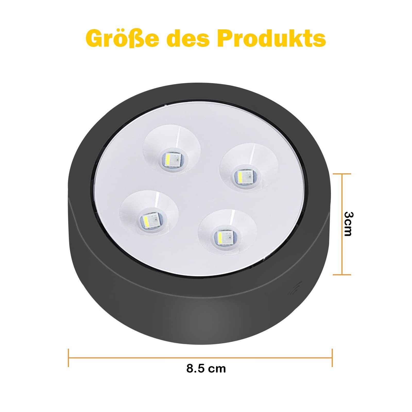 Sunicol LED Unterbauleuchte RGB Spot, Batterielampe, Schrank Weiß Küche Touch Farben, Dimmbar Fernsteuerung, Sensor Vitrinenbeleuchtung Nachtlicht Glasboden mit 13