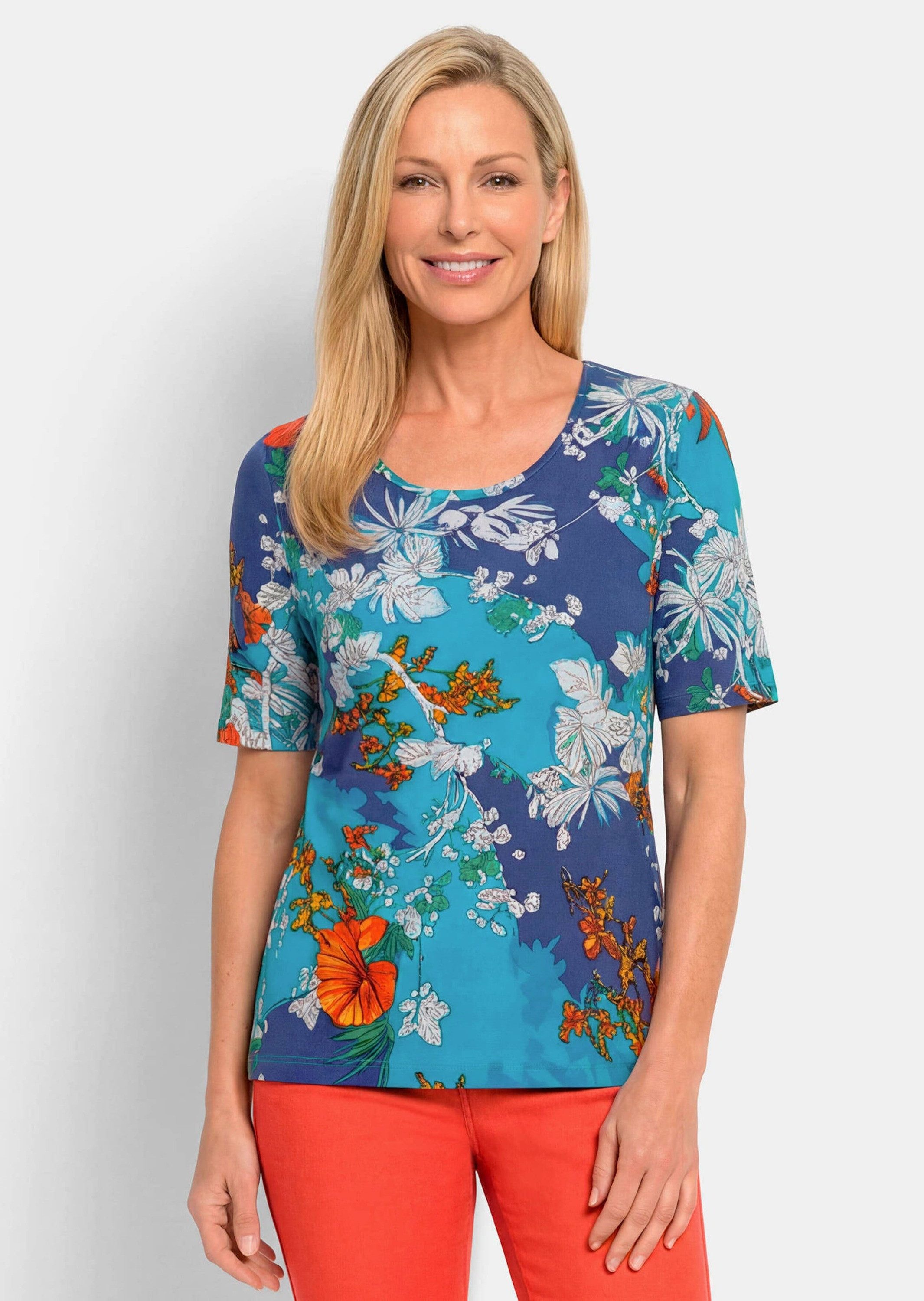 GOLDNER T-Shirt Shirt aus softer Baumwollmischung