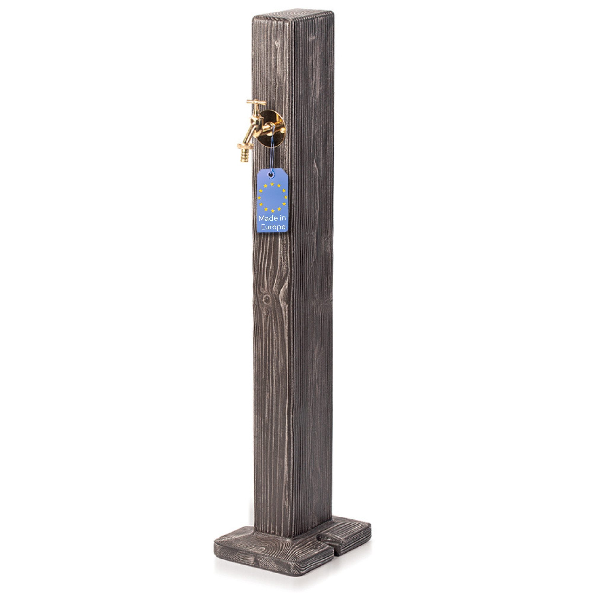 YourCasa Gartenbrunnen Forest Wassersäule Garten Holzoptik, Made in Europe, Holzoptik, Bodenplatte