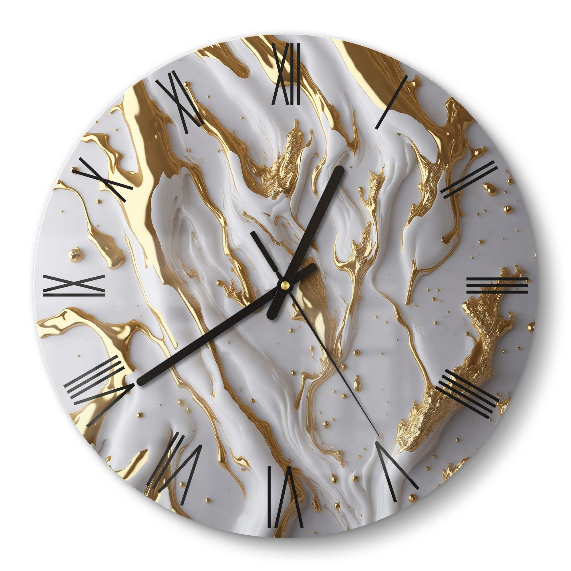 DEQORI Wanduhr 'Goldene Fließkraft' (Glas Glasuhr günstig online kaufen