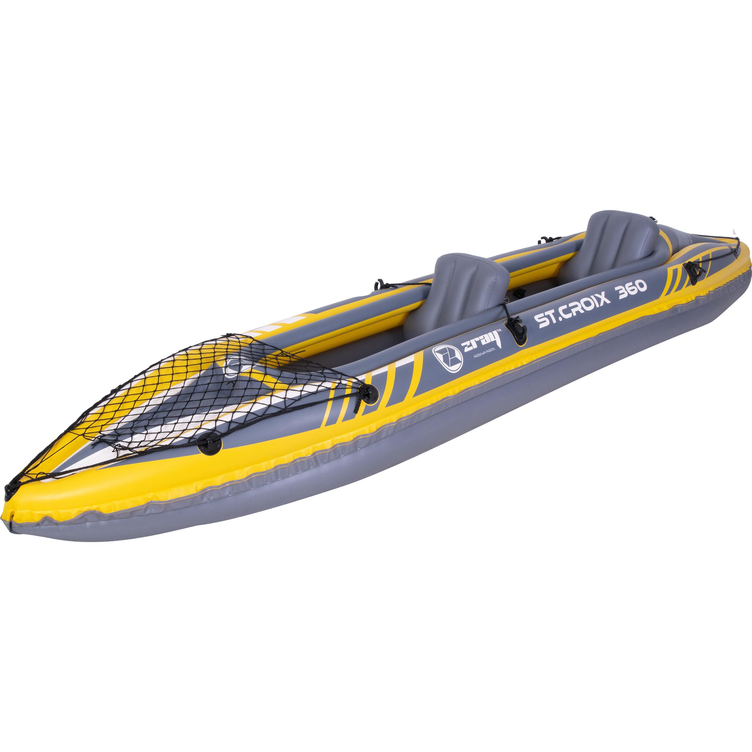 zray Sit-on-Top Kajak ST.CROIX 360 Kayak Set für 2 Personen 350x78x52 cm, (Komplettset, 7-St., Paddelboot), mit Tasche, Fußpumpe, 2 Sitze und 2 Kajakpaddel