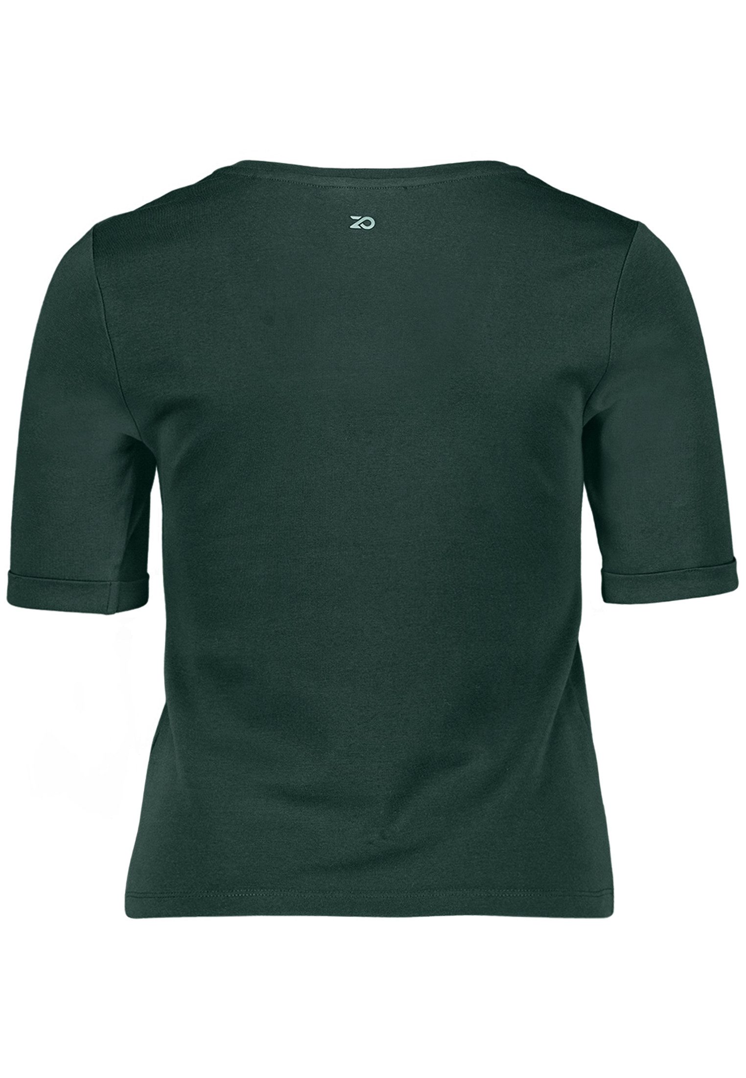 Zero Kurzarmshirt Damen Shirt mit V-Ausschnitt (1-tlg) Aufschlag / Krempel