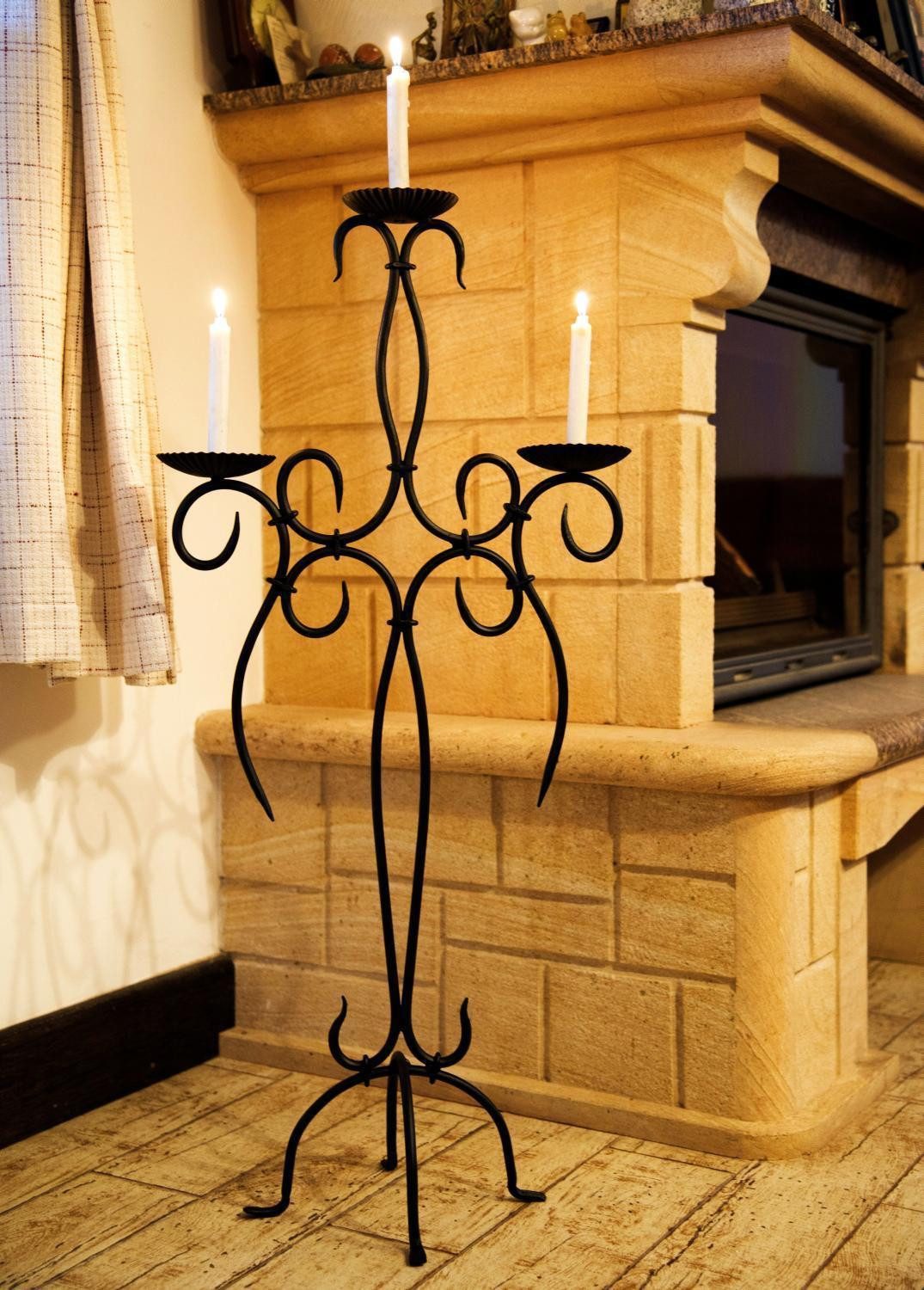 DanDiBo Kerzenständer Artus 100 cm Schmiedeeisen 21216 Kerzenleuchter Kerzenhalter Metall