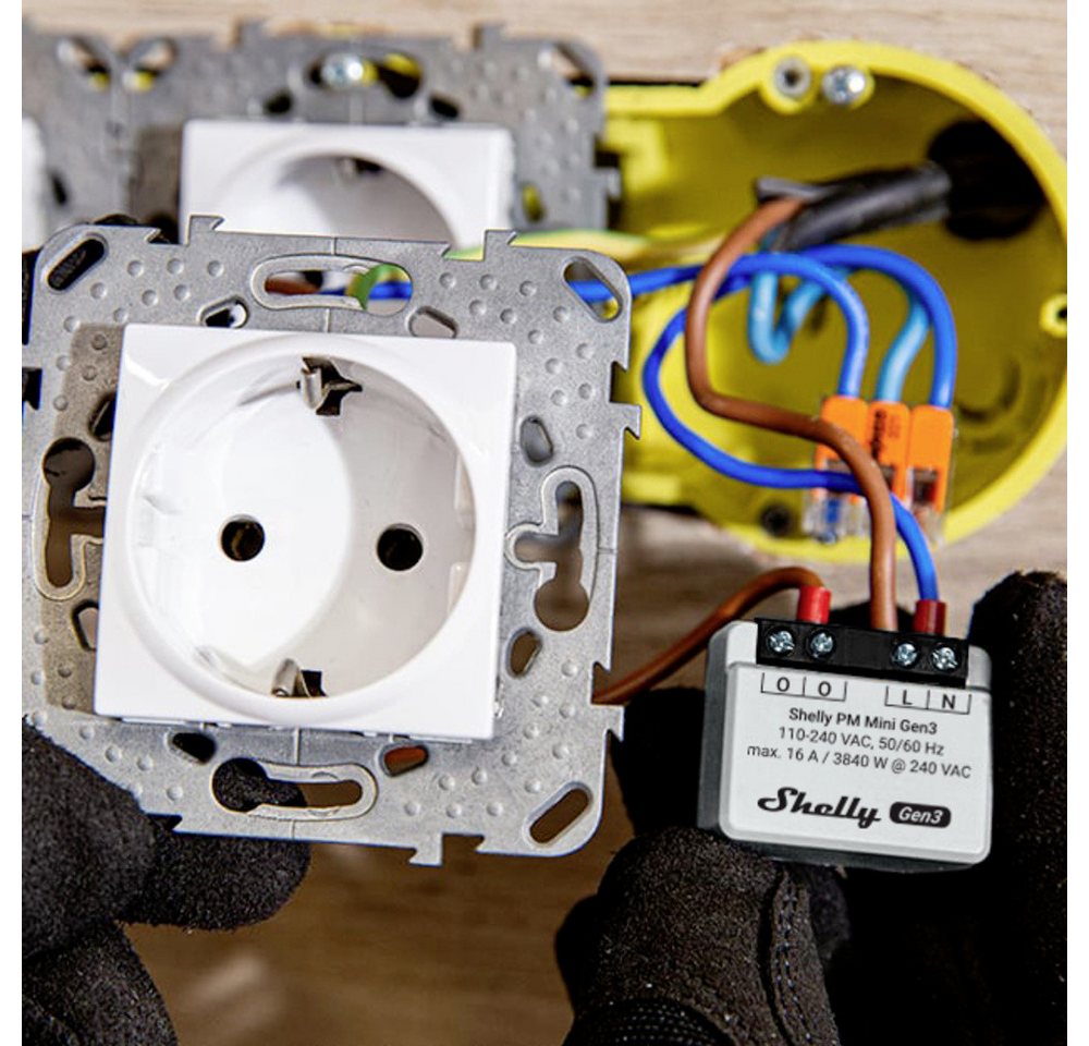 Thumbnail - Shelly Shelly Shelly PM Mini Gen3 Schalt-Messaktor Wi-Fi, Bluetooth Smart-Home-Zubehör