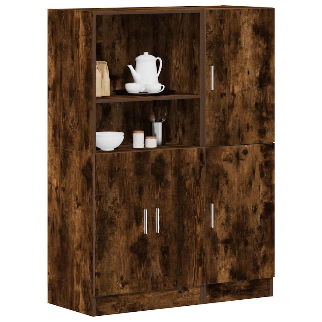 vidaXL Regal 2-tlg. Küchenschrank-Set Räuchereiche Holzwerkstoff, günstig online kaufen