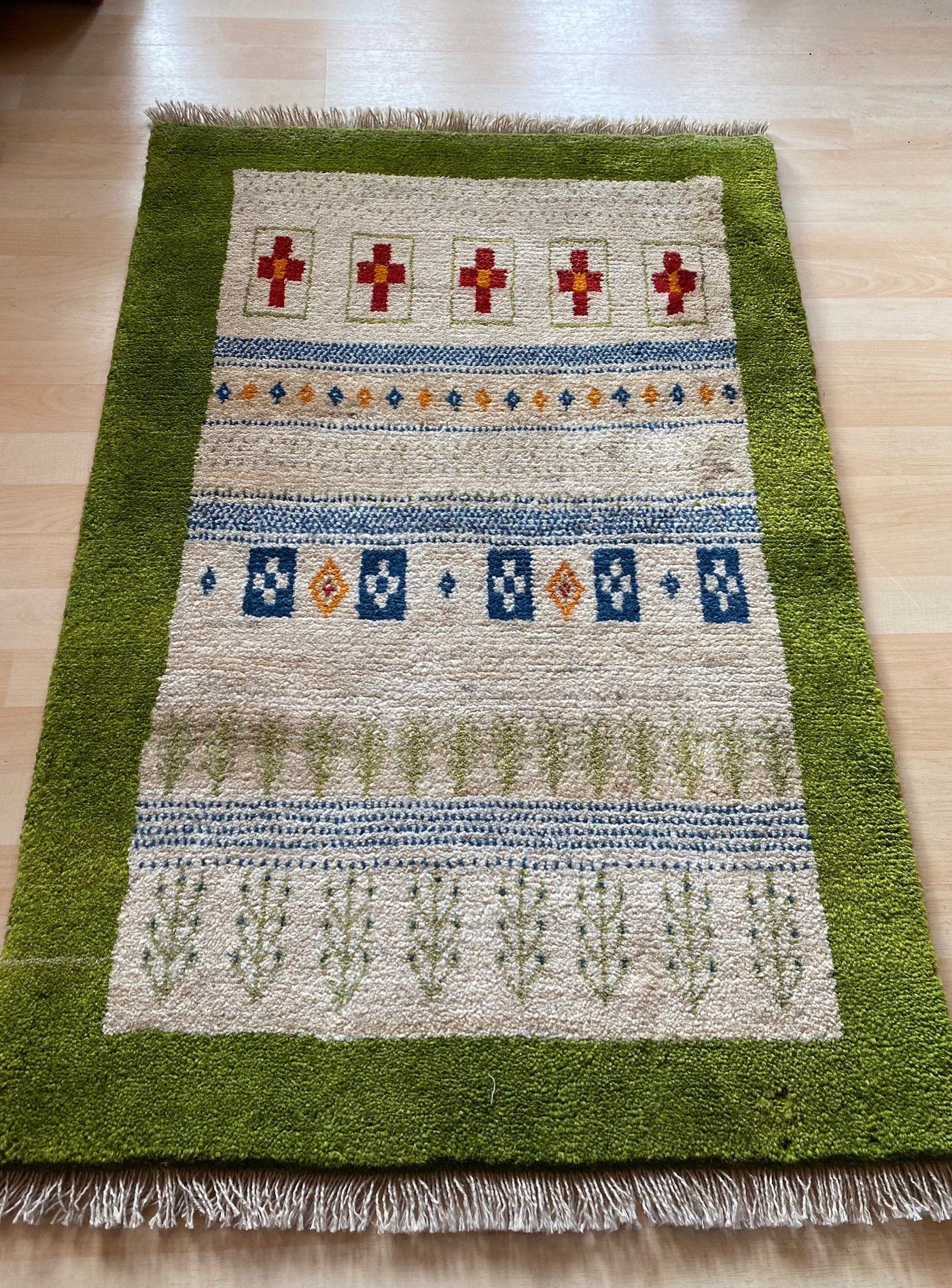 Orientteppich Morgenlandbazar, Handgeknüpft Handgeknüpft Gabbeh Unikat mit Perser Zertifikat Perserteppich, 119×78 Teppich
