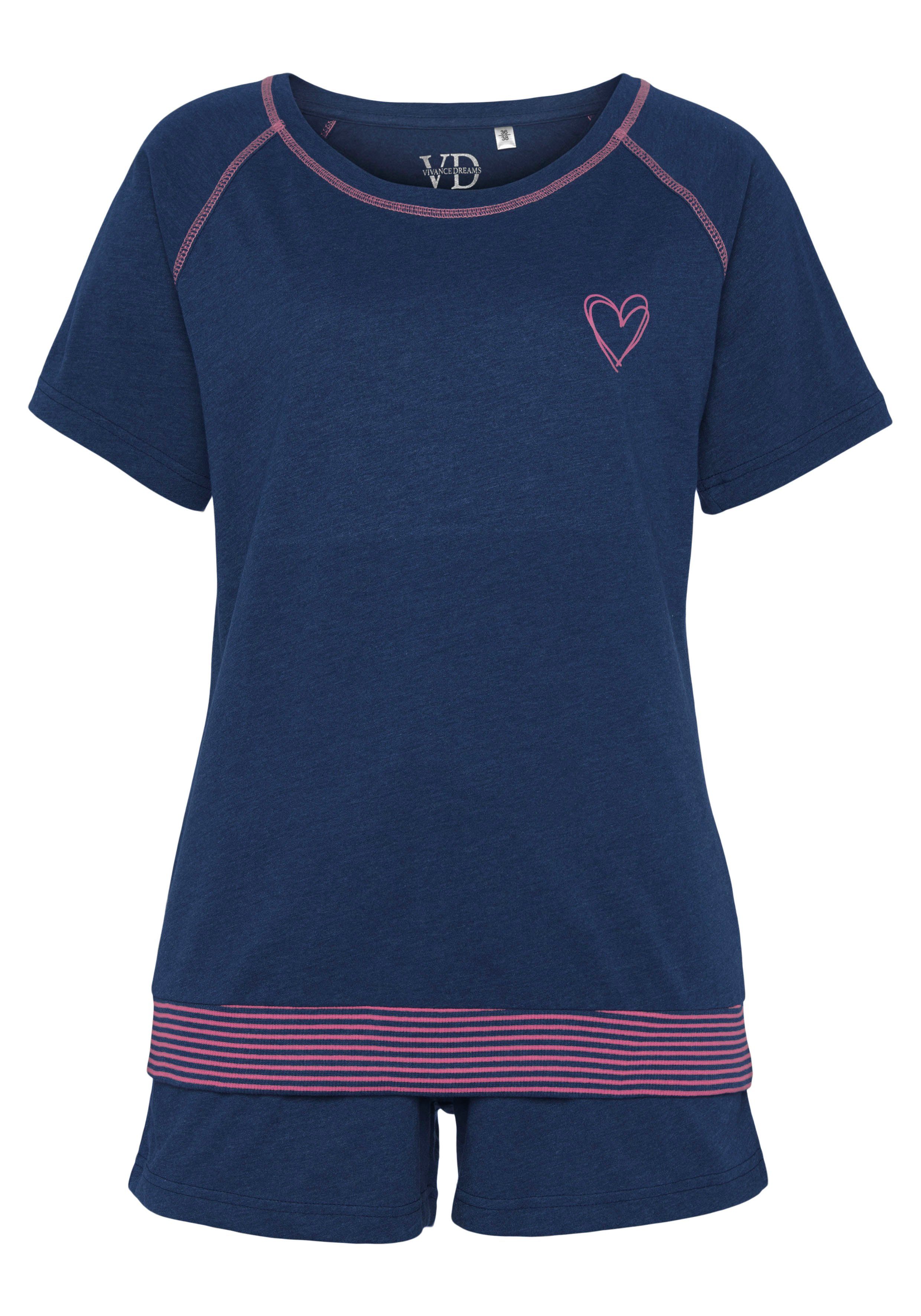 Vivance Dreams Shorty (2 tlg) mit dekorativen Flatlock-Nähten in Neonfarben günstig online kaufen