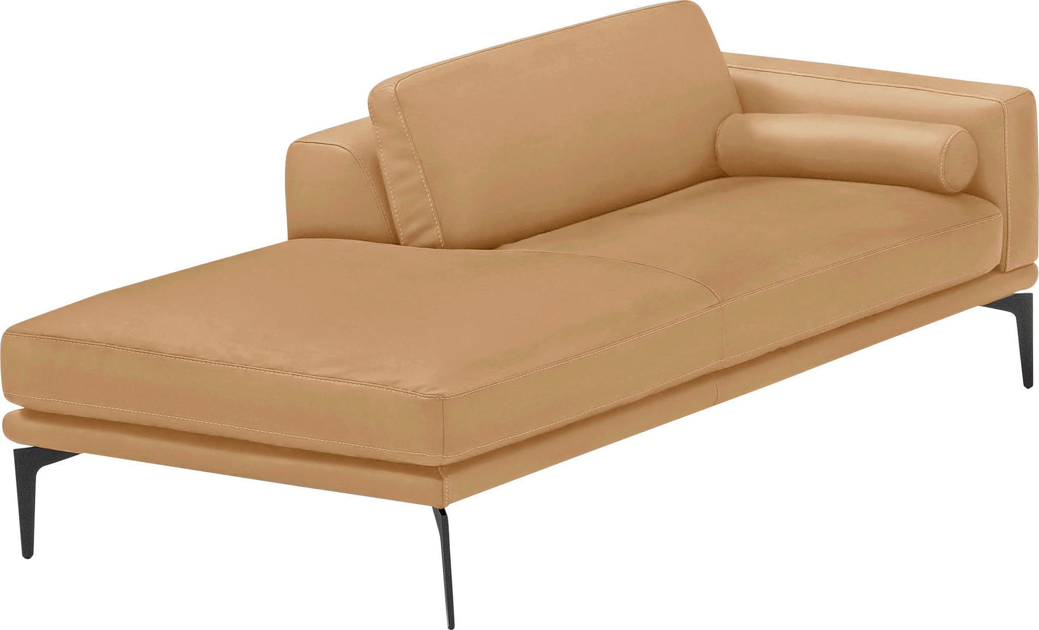 Egoitaliano Ottomane Masu, Design trifft super Sitzkomfort, mit toller Detailverarbeitung, Rückenkissen und Armteilrolle für mehr Komfort, mit Metallfüßen