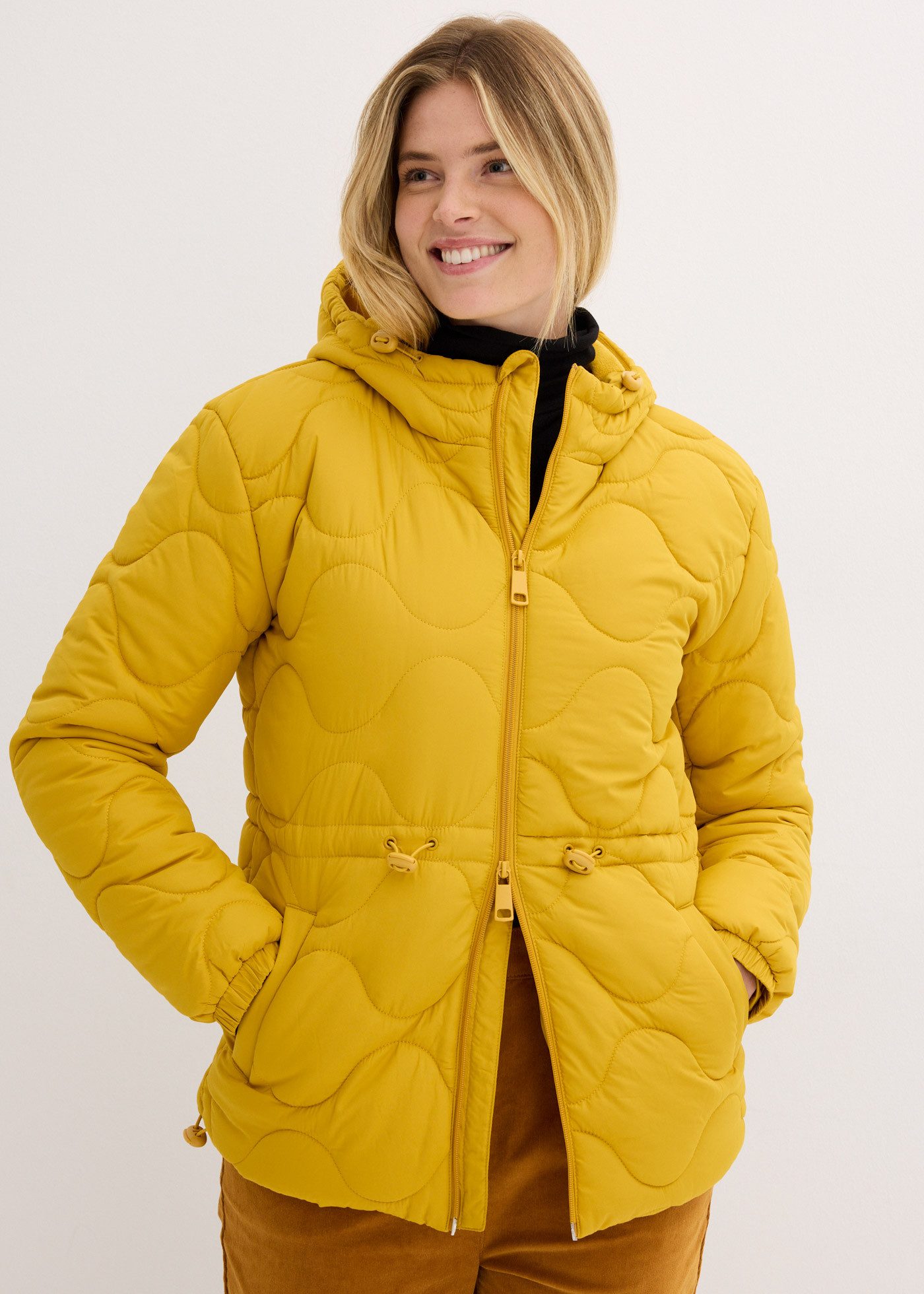 bonprix Steppjacke Casual Stil, Kurzparka mit Taillen-Kordelzug, hochwertige Steppung