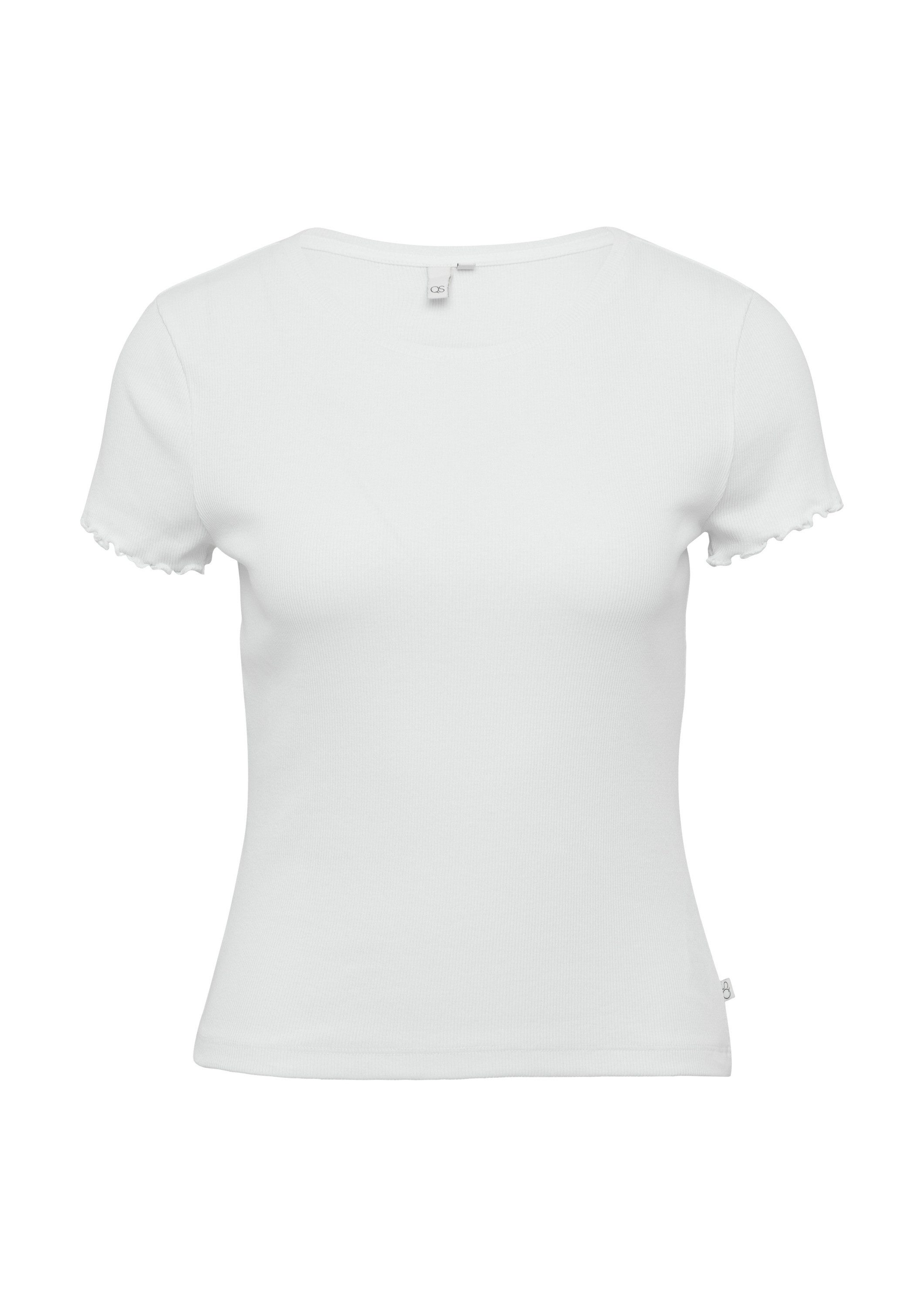 QS Kurzarmshirt T-Shirt Verkürztes Rippshirt mit günstig online kaufen