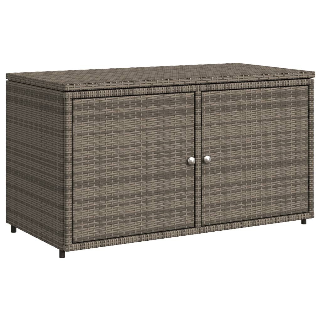 DOTMALL Garten-Geräteschrank Gartenschrank Grau 110x55x60,5 cm Poly Rattan