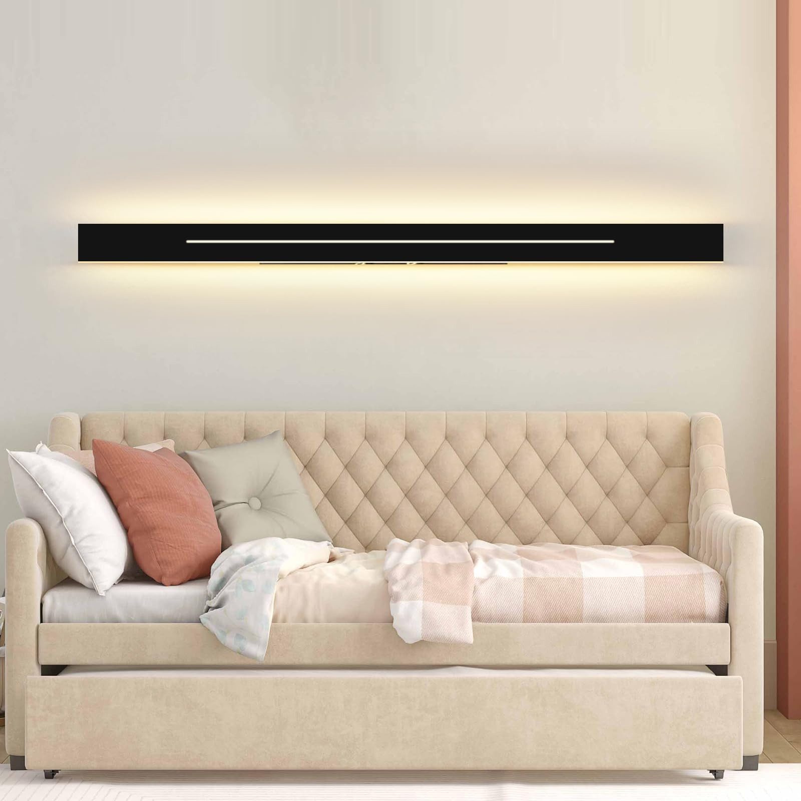 Nettlife LED Wandleuchte LED Wandleuchte 100cm Schwarz warmweiß schlanke, L günstig online kaufen