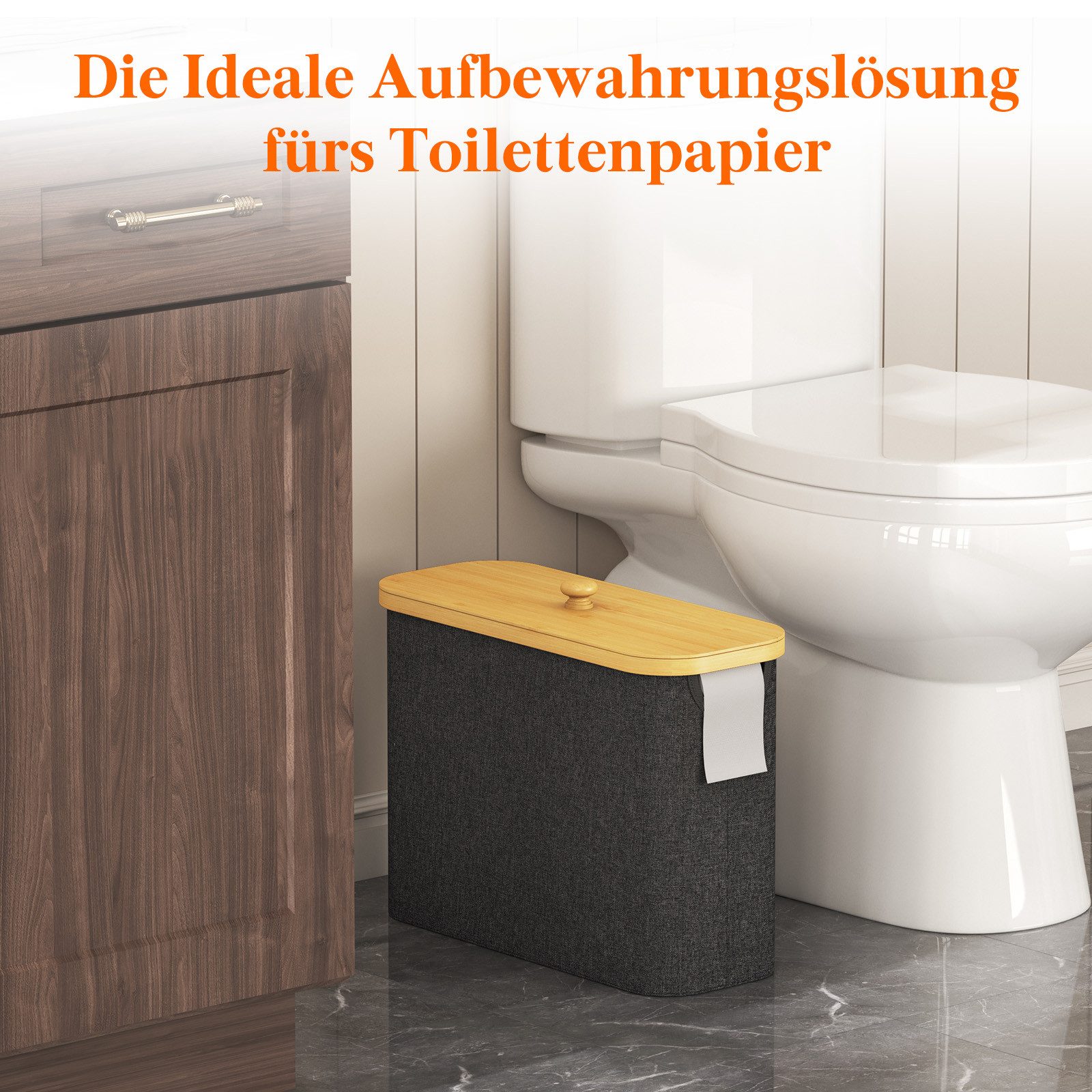 Lifewit Papiertuchbox Toilettenpapier Aufbewahrungskorb, Bambus Badezimmer günstig online kaufen