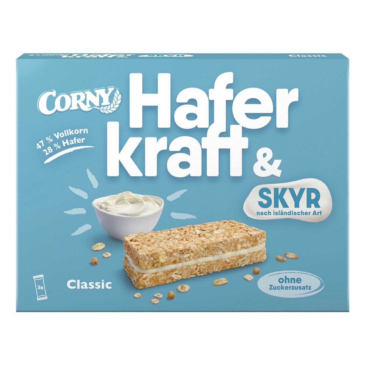 CORNY Riegel Haferkraft & Skyr Classic, 3 Haferriegel