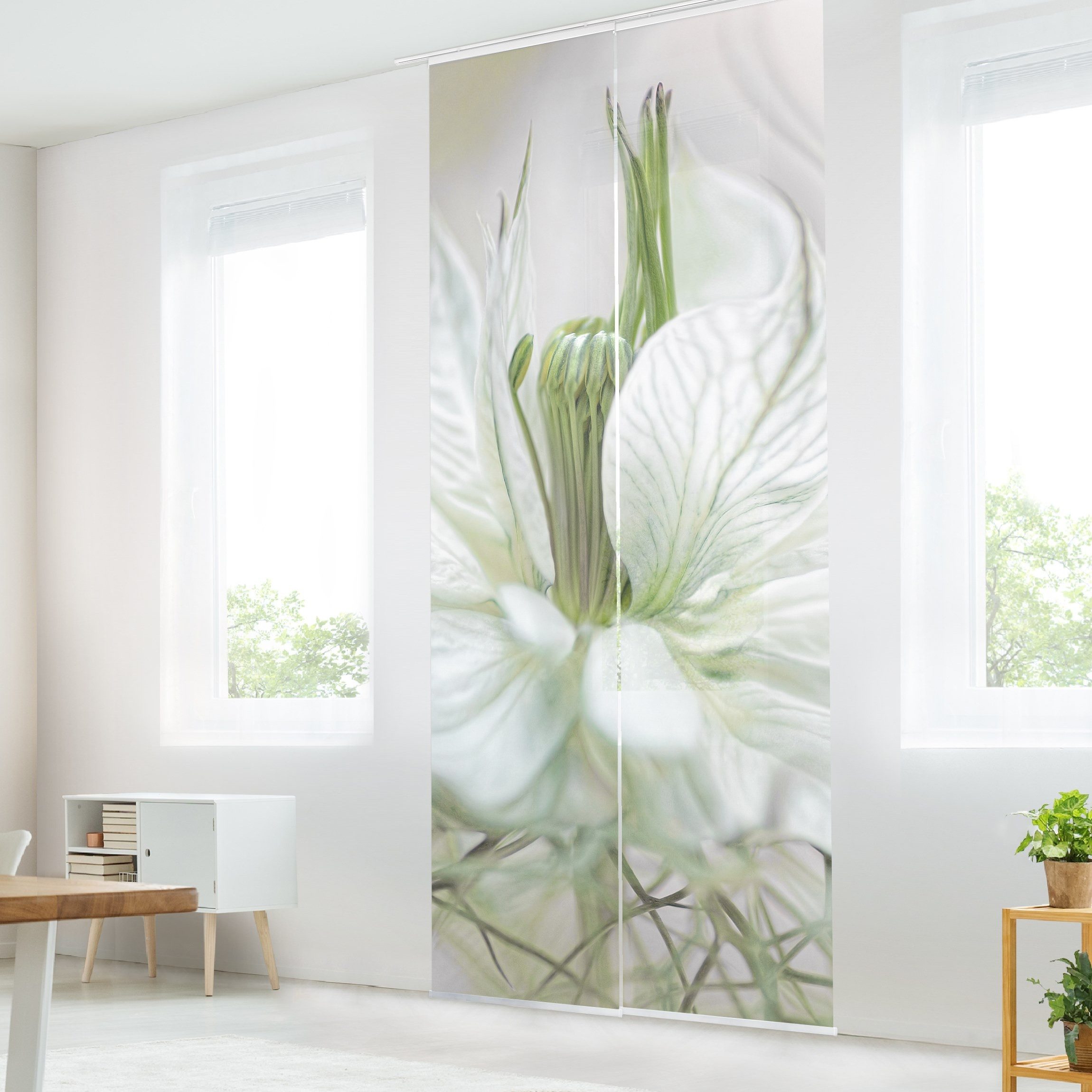 Bilderdepot24 Schiebegardine modern Flächenvorhang blickdicht Weiße günstig online kaufen