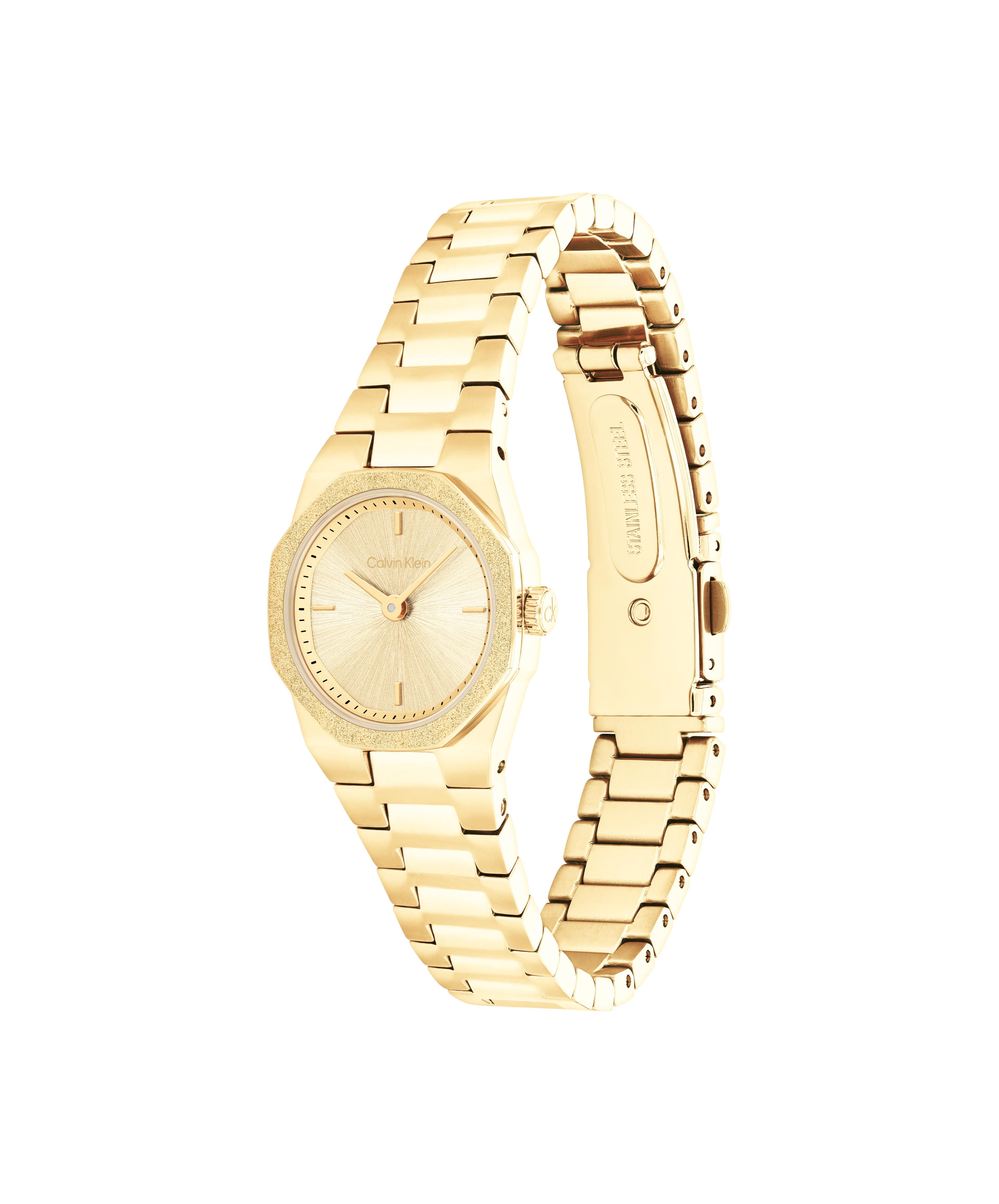 Calvin Klein Quarzuhr Geometric Elegance 25100142, Armbanduhr, Damenuhr, Edelstahlarmband, analog