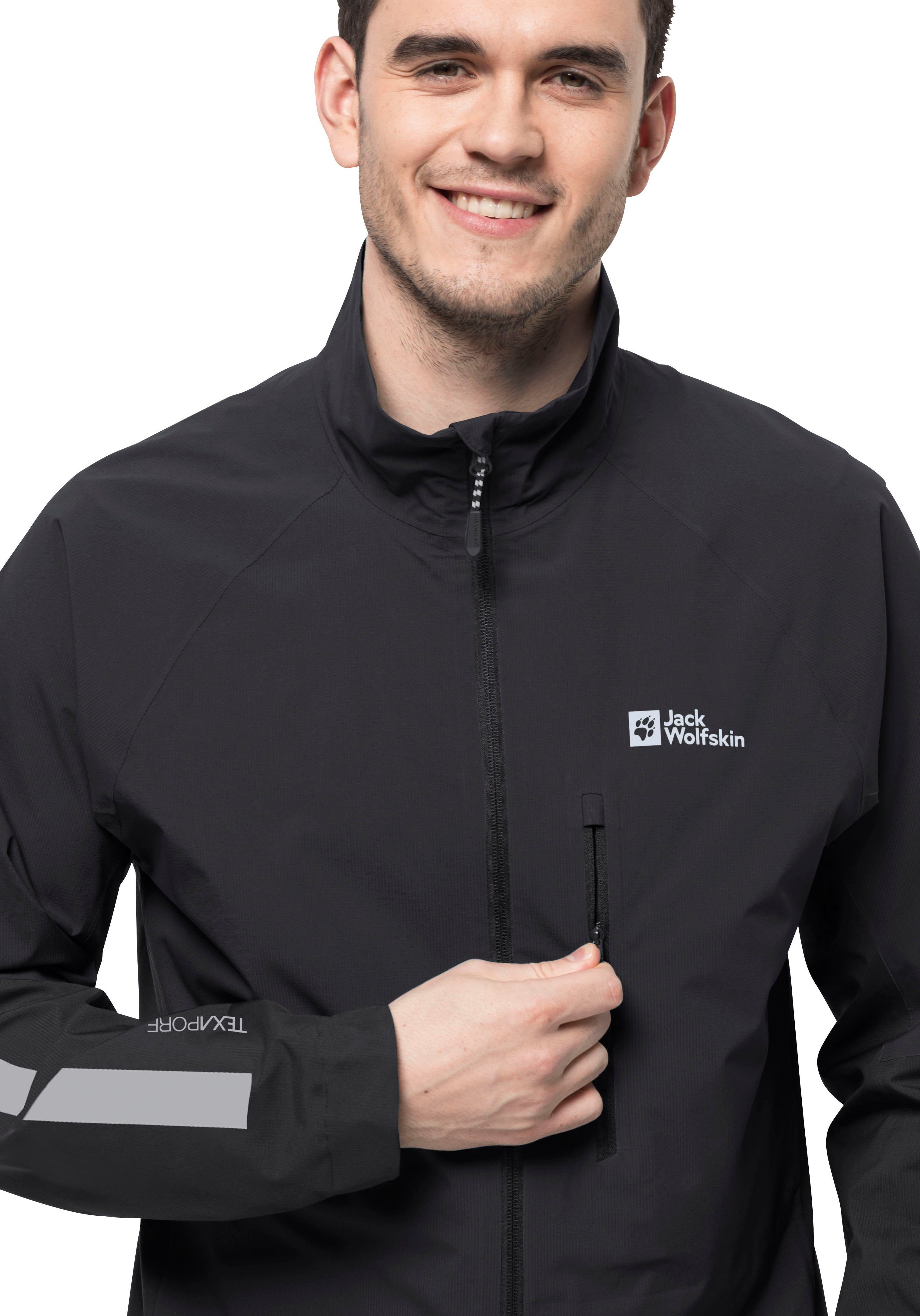 Jack Wolfskin Regenjacke black Wasserdicht & & Winddicht MOROBBIA Atmungsaktiv