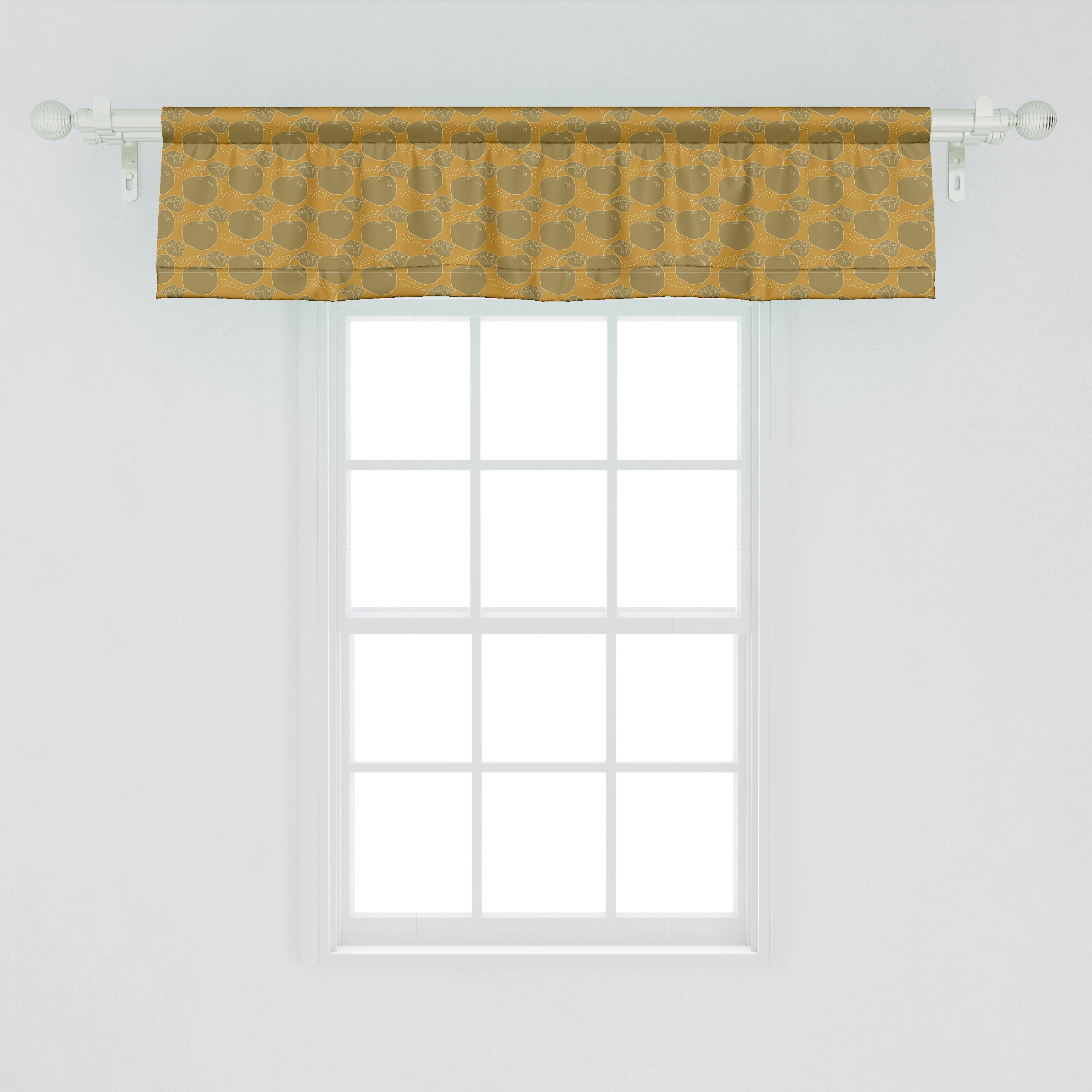 Scheibengardine Vorhang Dekor Küche Apple von mit Stangentasche, Abstrakt Abakuhaus, Schlafzimmer Volant Microfaser, Style Vintage für