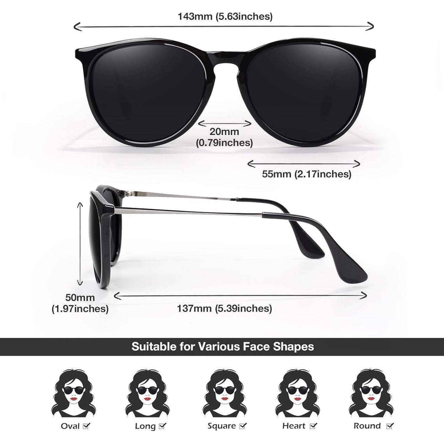 LuxusKollektion Retrosonnenbrille Damen Retro Sonnenbrille Vintage Rund Polarisiert UV400 Schutz